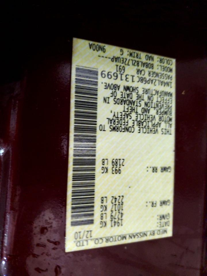 2011 Nissan Altima 2.5 Burgundy vin: 1N4AL2AP6BC131699