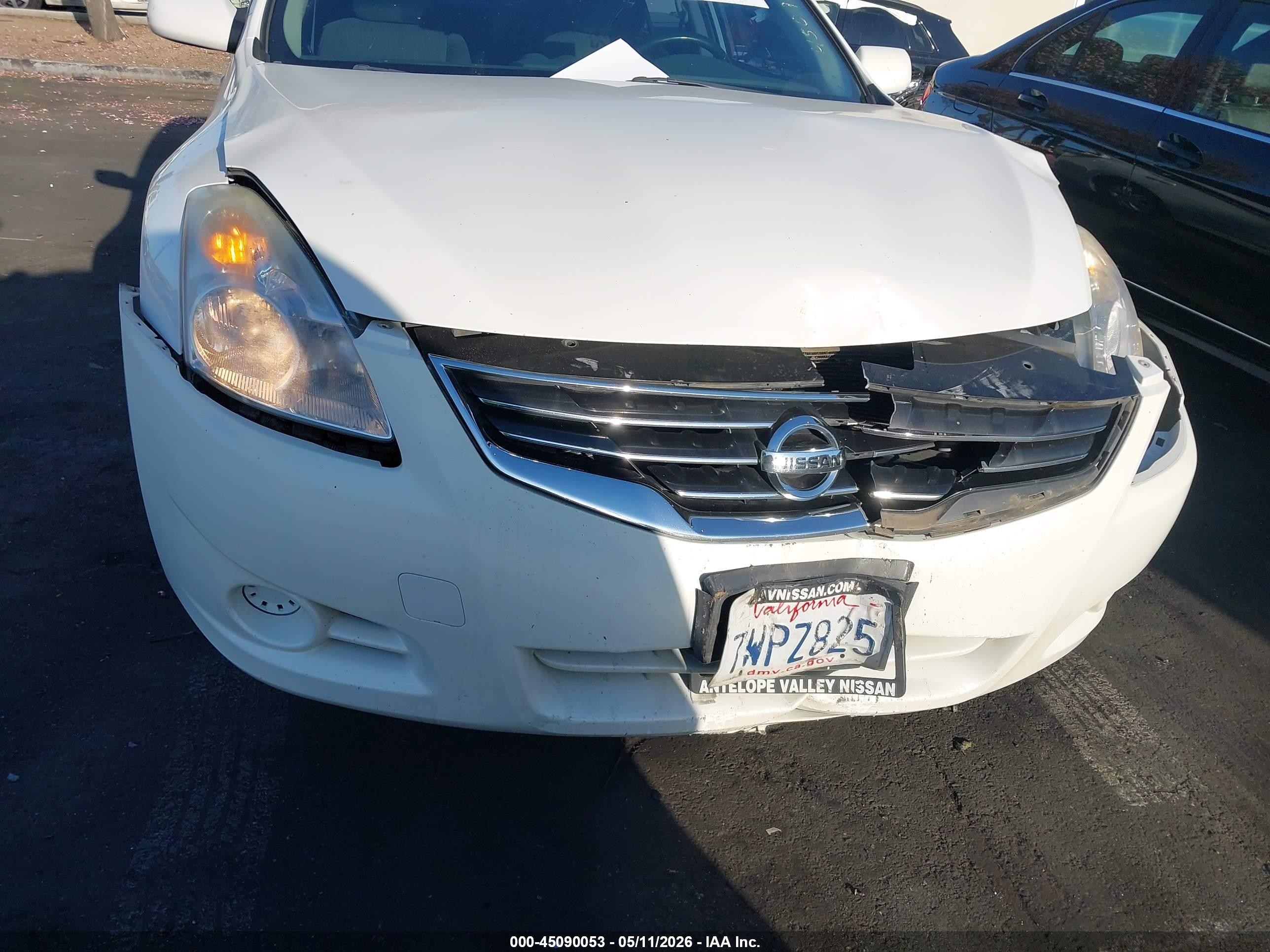 2012 Nissan Altima 2.5 S White vin: 1N4AL2AP6CC102236
