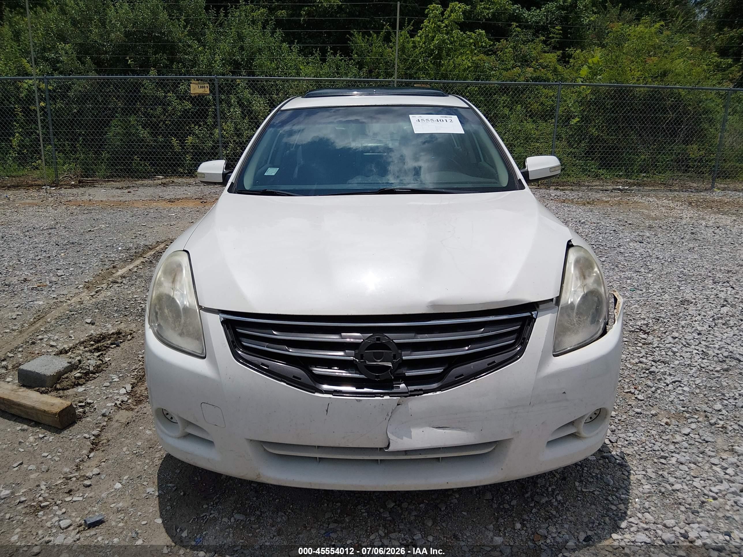 2012 Nissan Altima 2.5 S White vin: 1N4AL2AP6CC125242