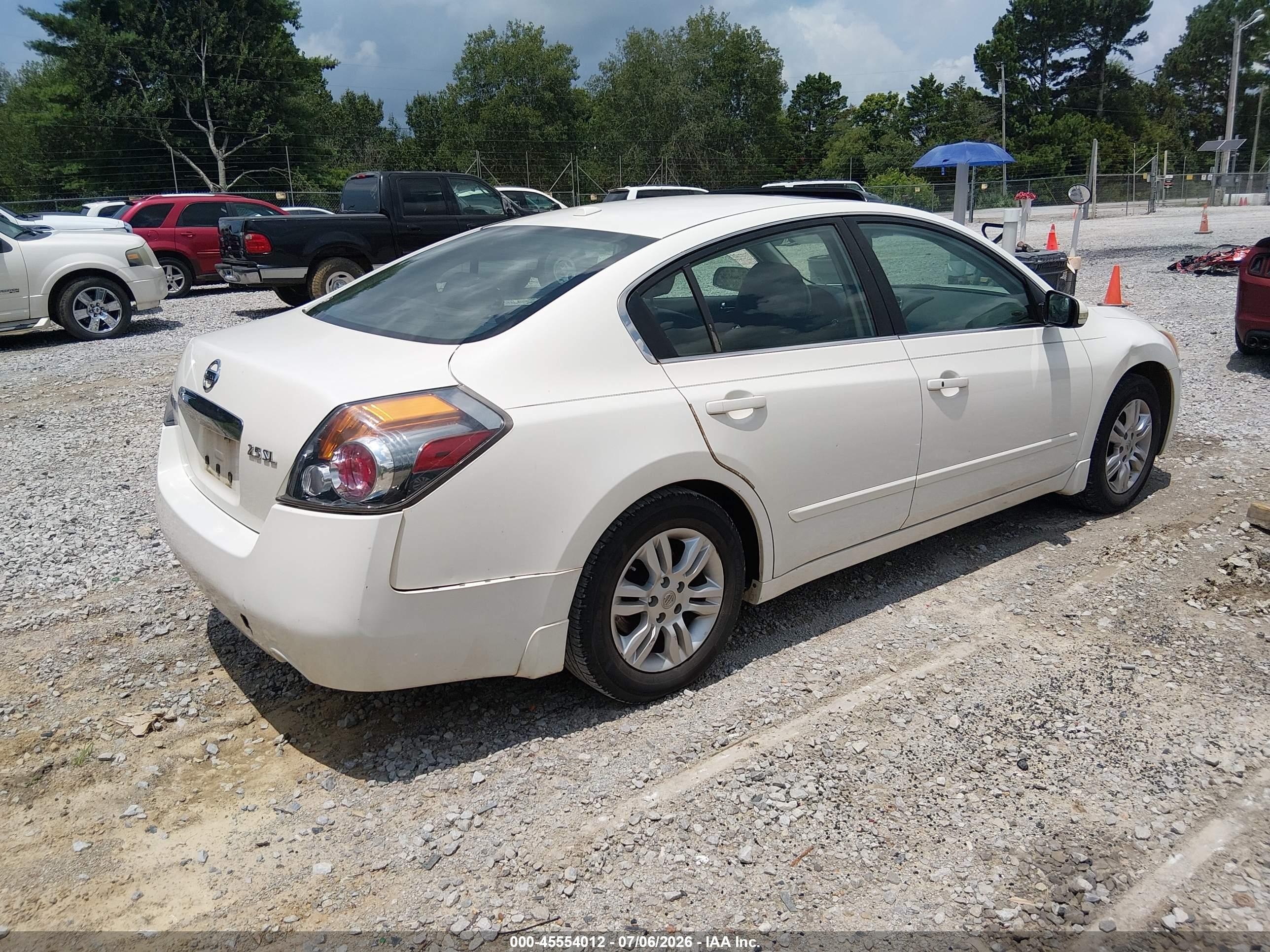 2012 Nissan Altima 2.5 S White vin: 1N4AL2AP6CC125242