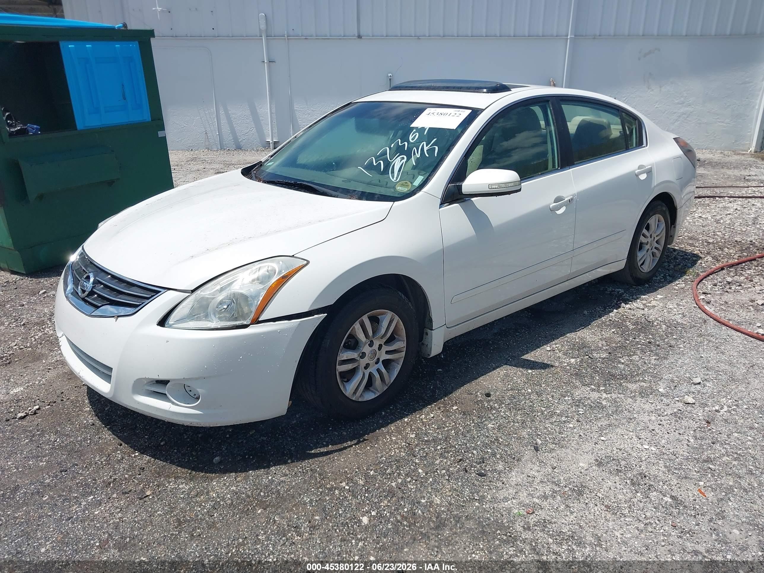 2012 Nissan Altima 2.5 S White vin: 1N4AL2AP6CC132367