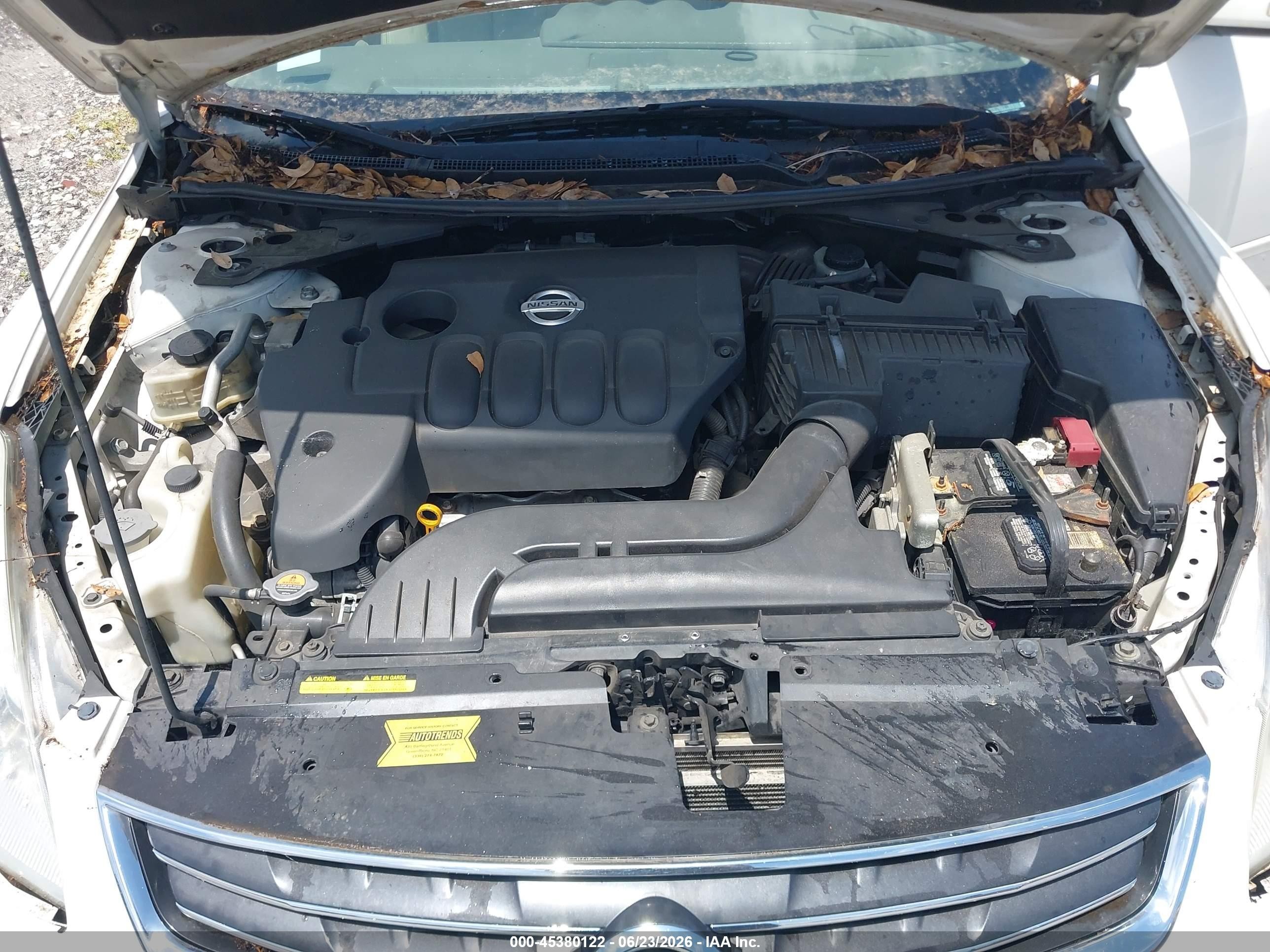 2012 Nissan Altima 2.5 S White vin: 1N4AL2AP6CC132367