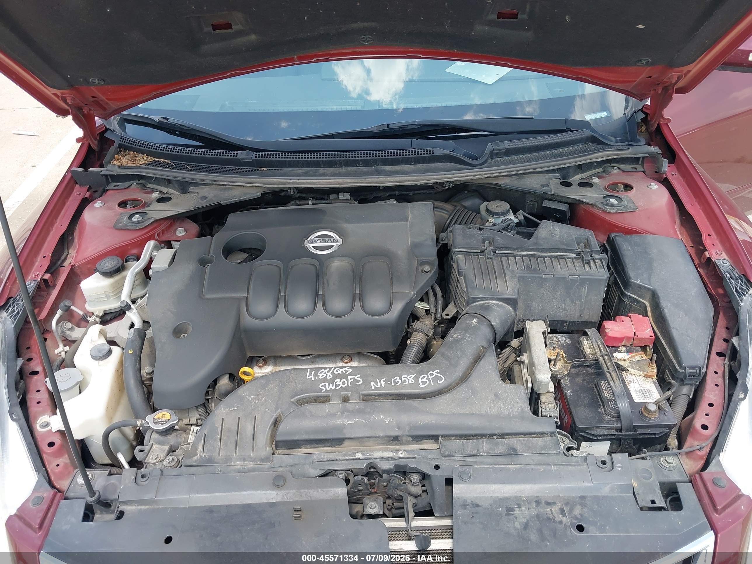 2012 Nissan Altima 2.5 S Maroon vin: 1N4AL2AP6CC134457