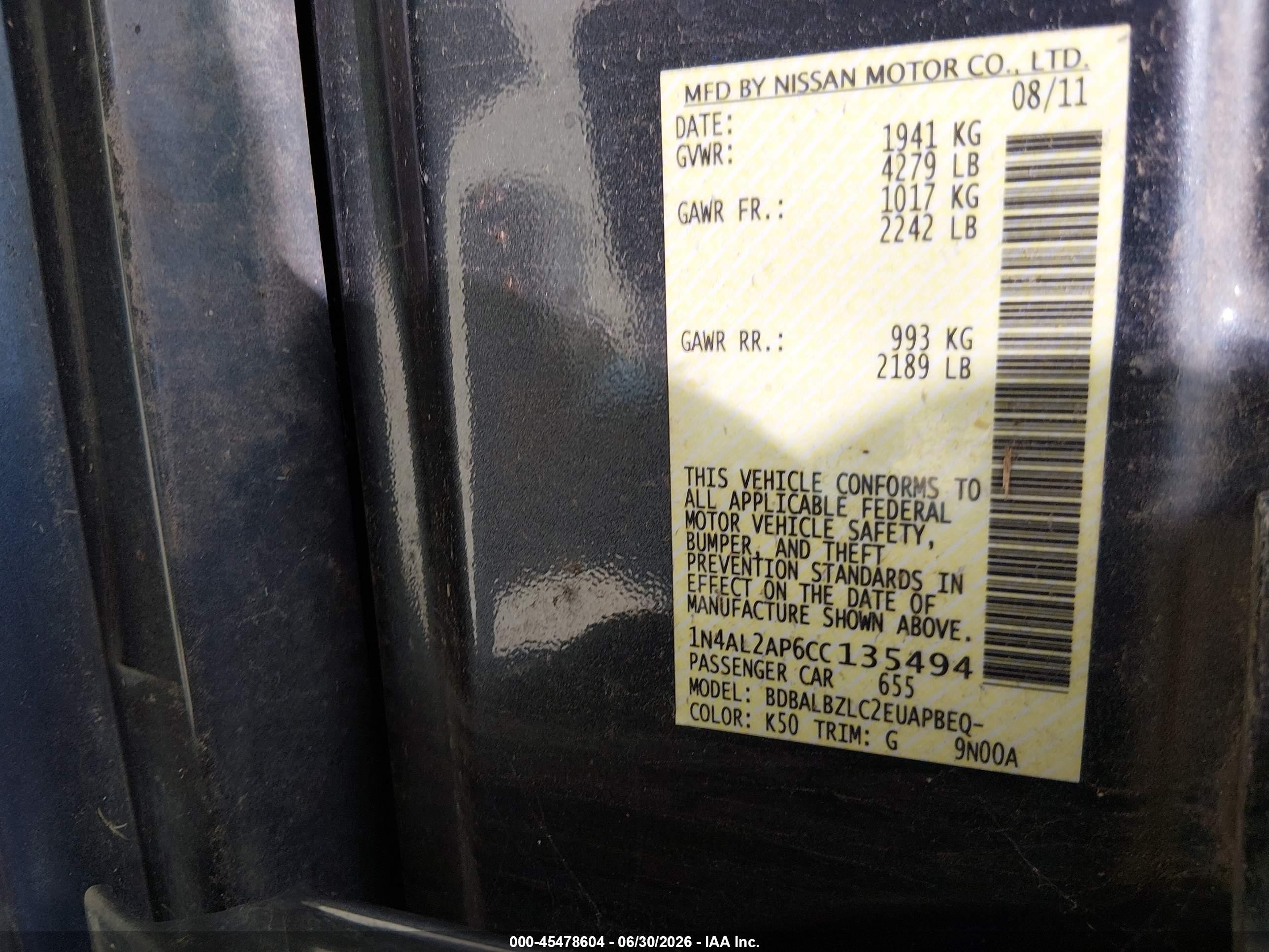 2012 Nissan Altima 2.5 S Gray vin: 1N4AL2AP6CC135494