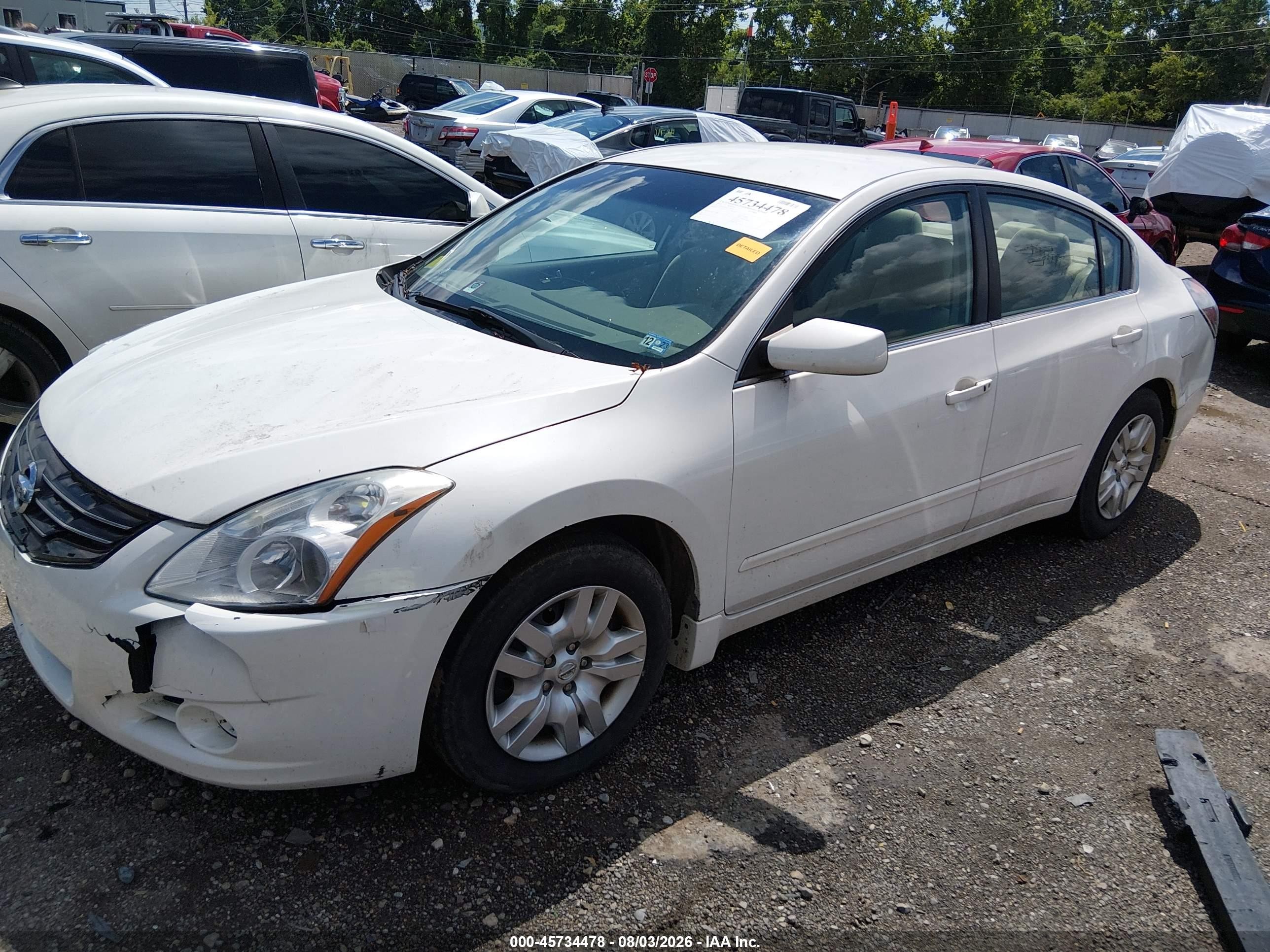 2012 Nissan Altima 2.5 S Белый vin: 1N4AL2AP6CC140744