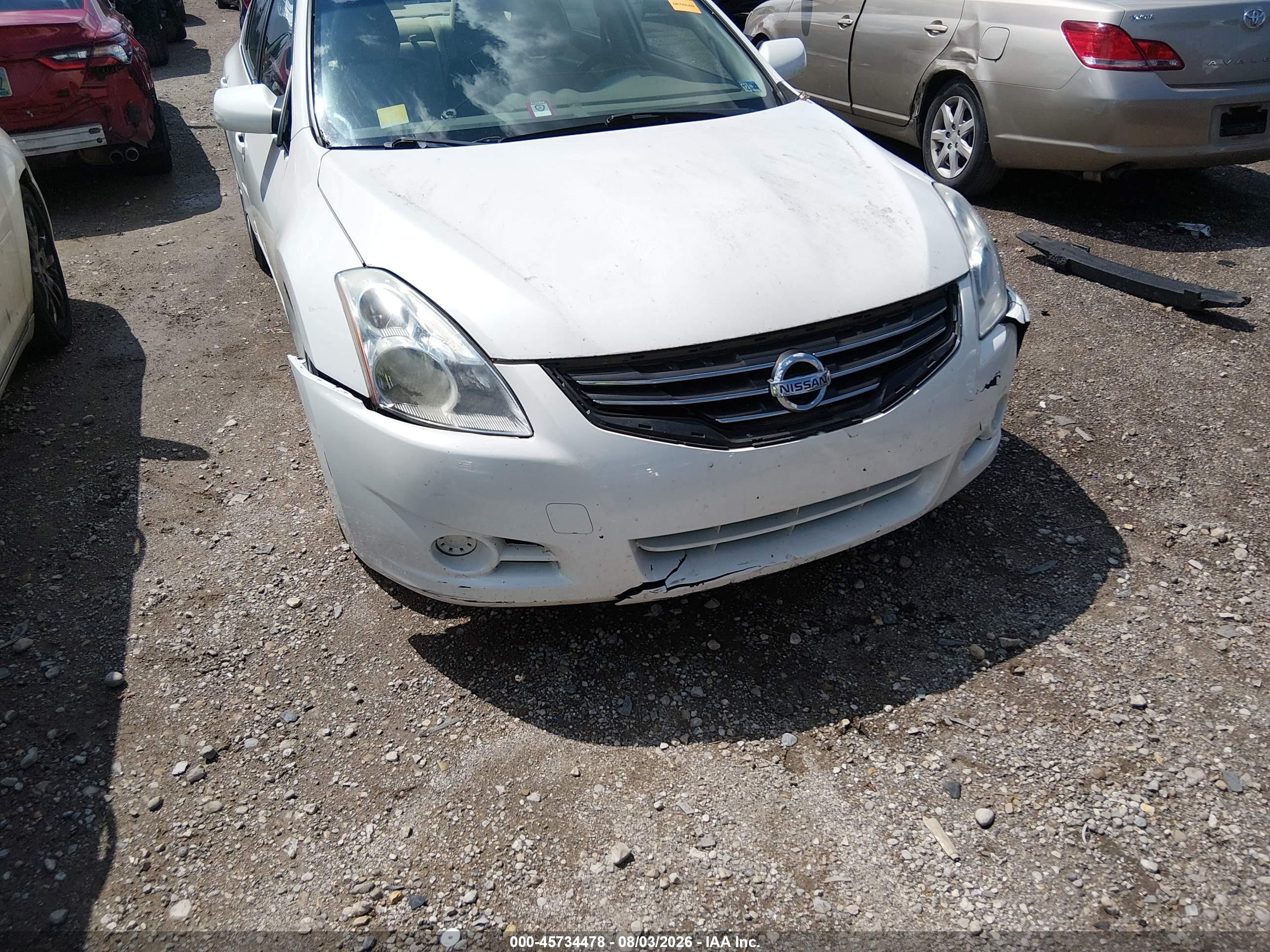2012 Nissan Altima 2.5 S Белый vin: 1N4AL2AP6CC140744