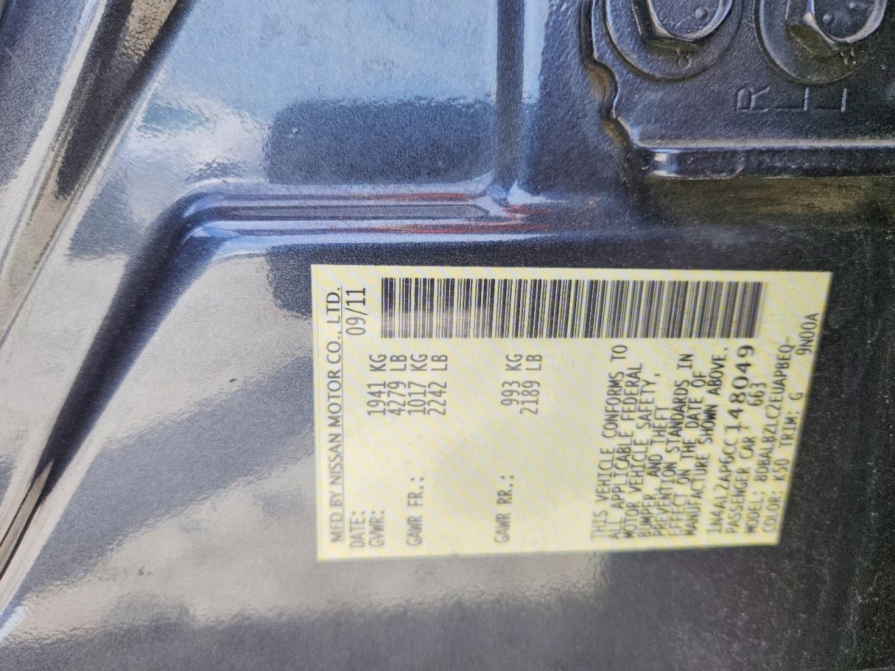 2012 Nissan Altima 2.5 Gray vin: 1N4AL2AP6CC148049