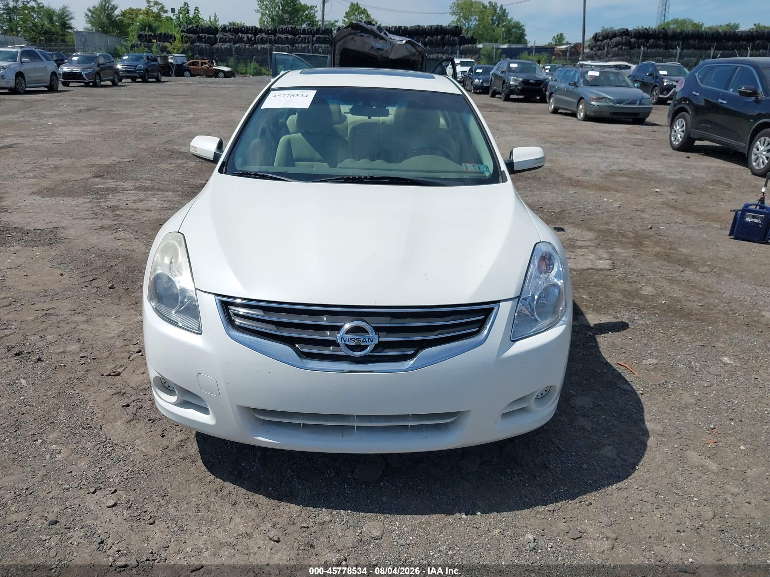 2012 Nissan Altima 2.5 S White vin: 1N4AL2AP6CC166986