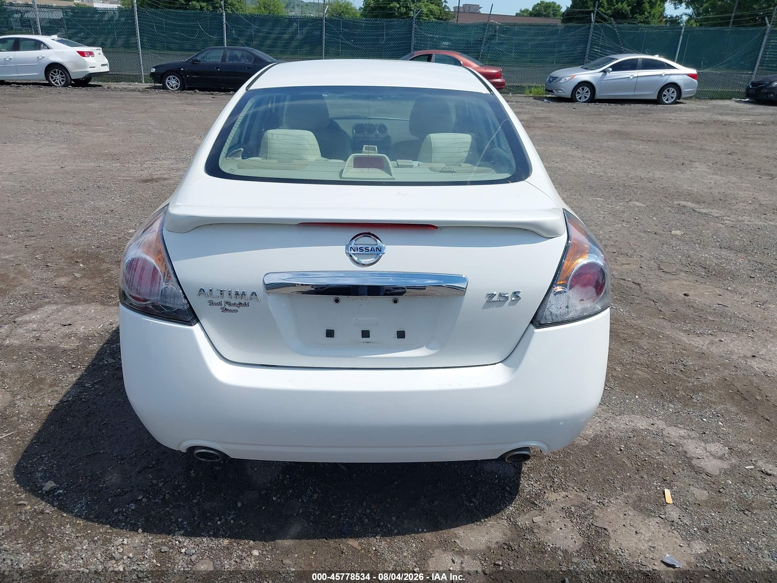2012 Nissan Altima 2.5 S White vin: 1N4AL2AP6CC166986
