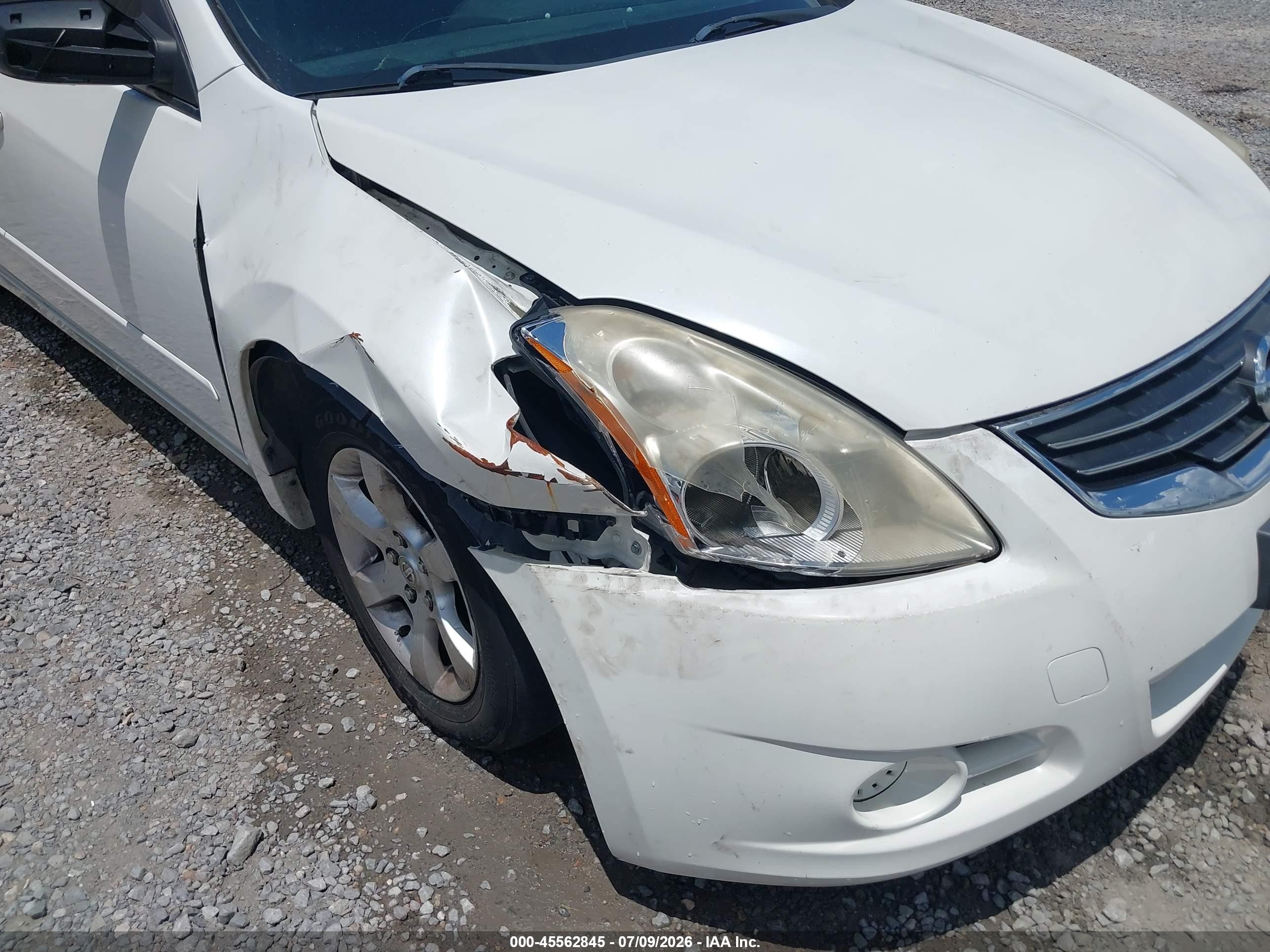 2012 Nissan Altima 2.5 S White vin: 1N4AL2AP6CC239094