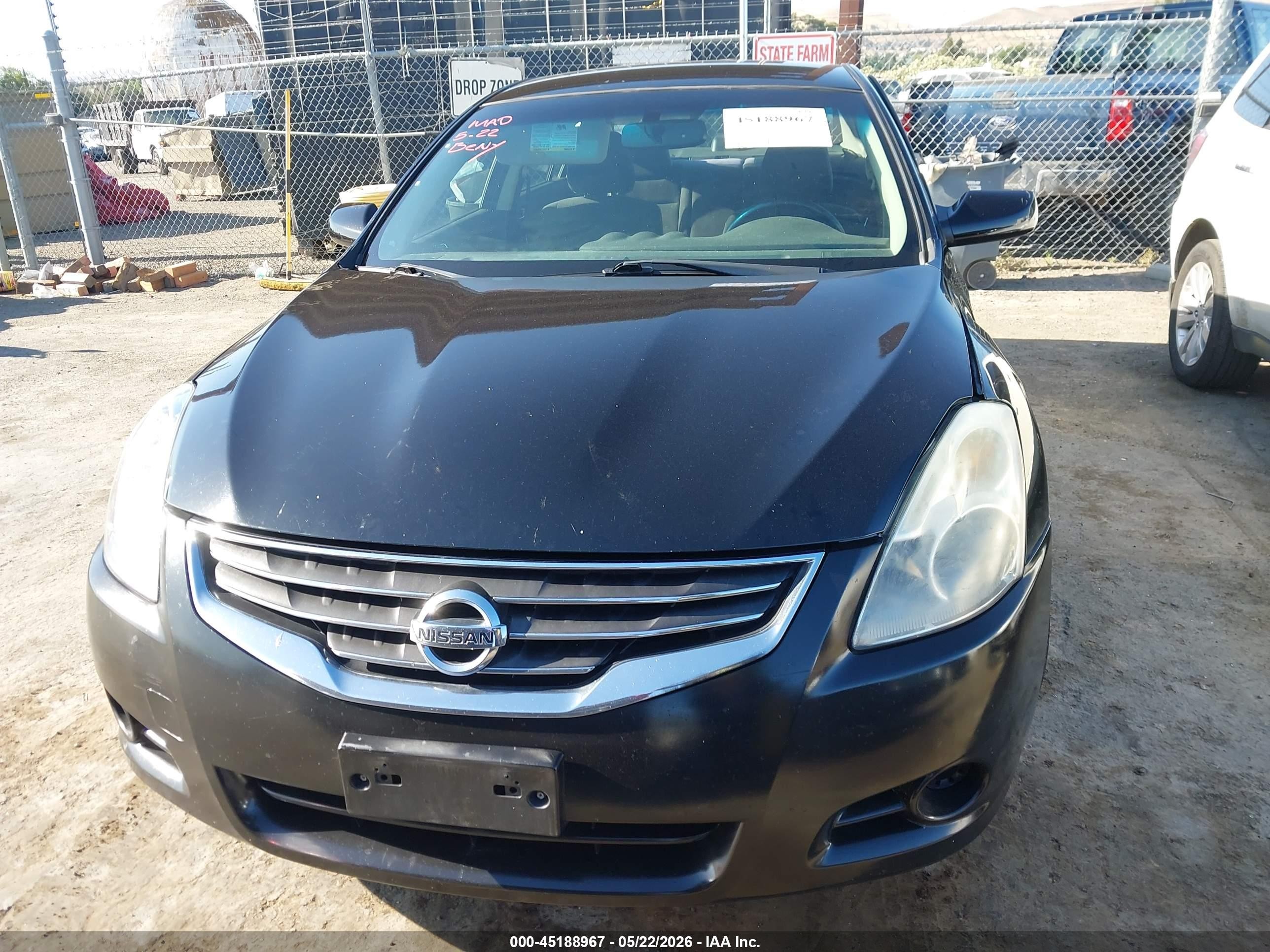 2012 Nissan Altima 2.5 S Black vin: 1N4AL2AP6CN417333