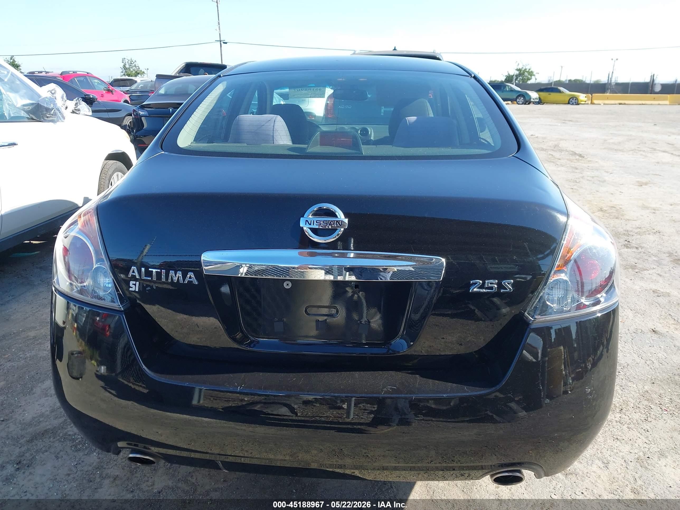 2012 Nissan Altima 2.5 S Black vin: 1N4AL2AP6CN417333
