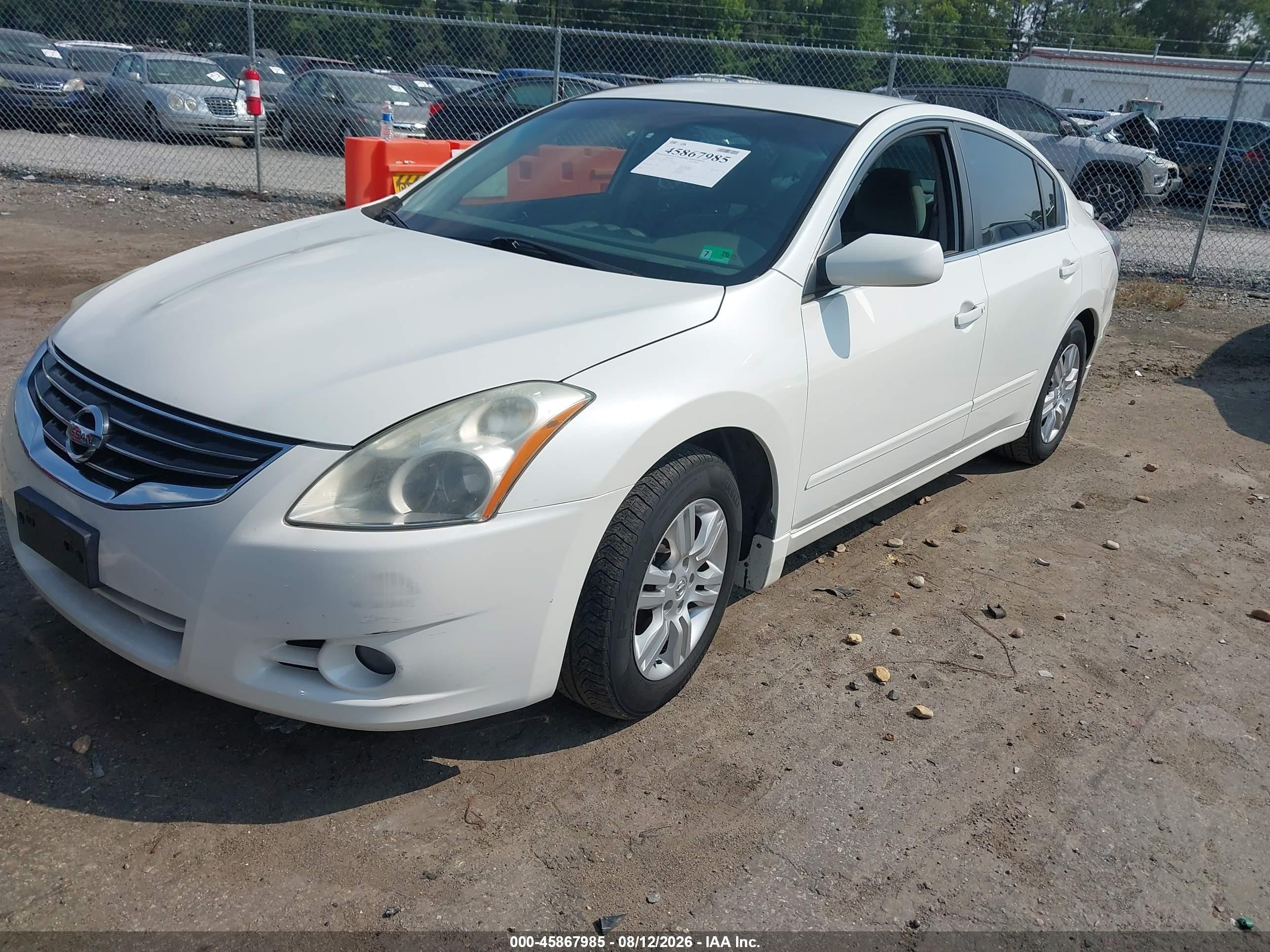 2012 Nissan Altima 2.5 S White vin: 1N4AL2AP6CN533566