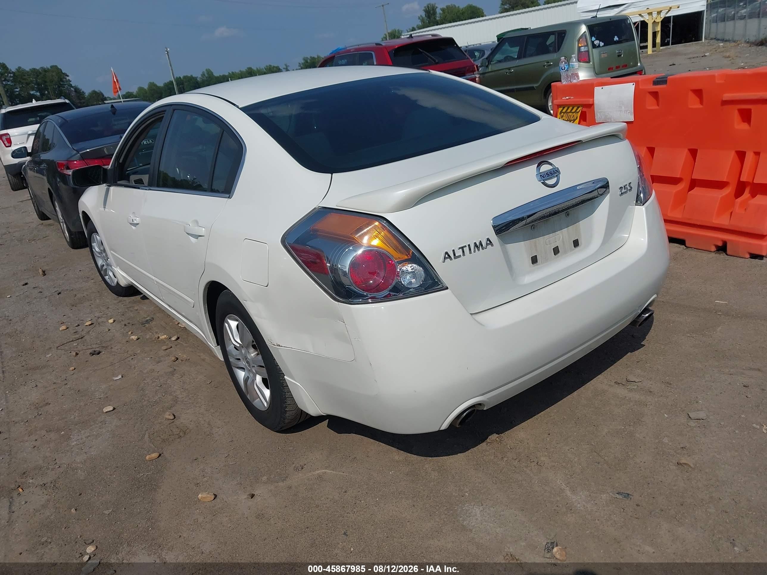 2012 Nissan Altima 2.5 S White vin: 1N4AL2AP6CN533566