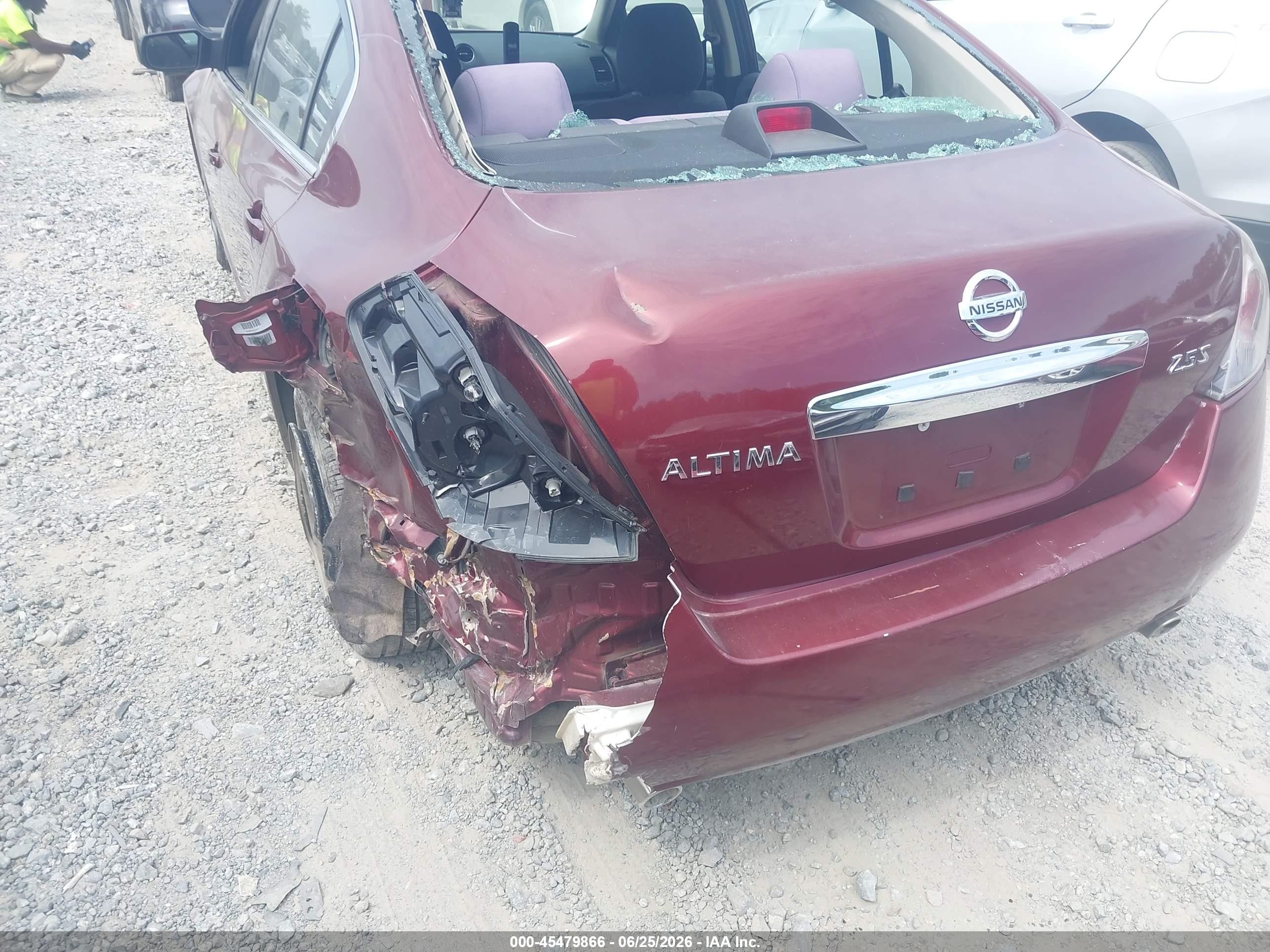 2012 Nissan Altima 2.5 S Темно-бордовый vin: 1N4AL2AP6CN536693