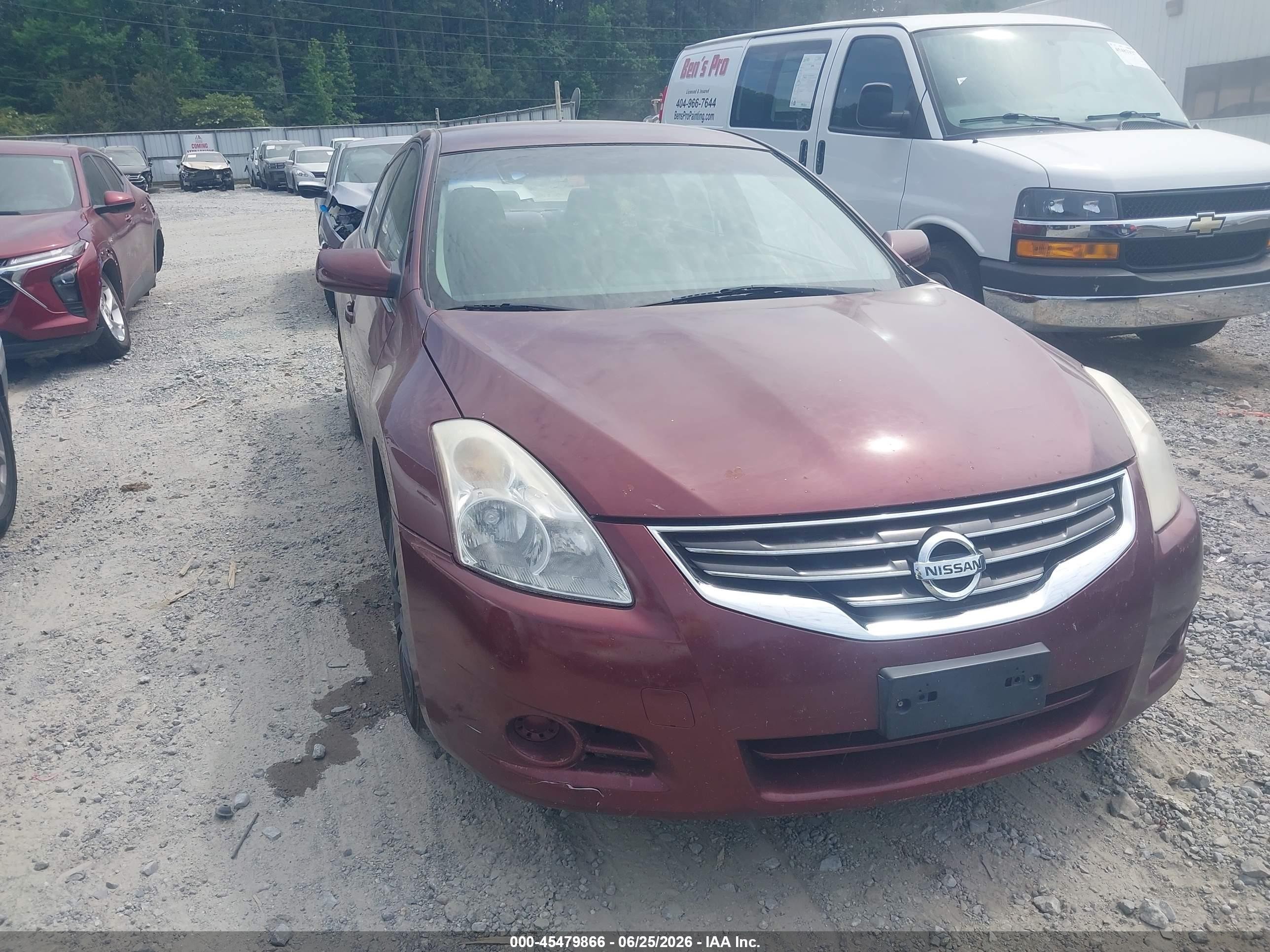 2012 Nissan Altima 2.5 S Темно-бордовый vin: 1N4AL2AP6CN536693