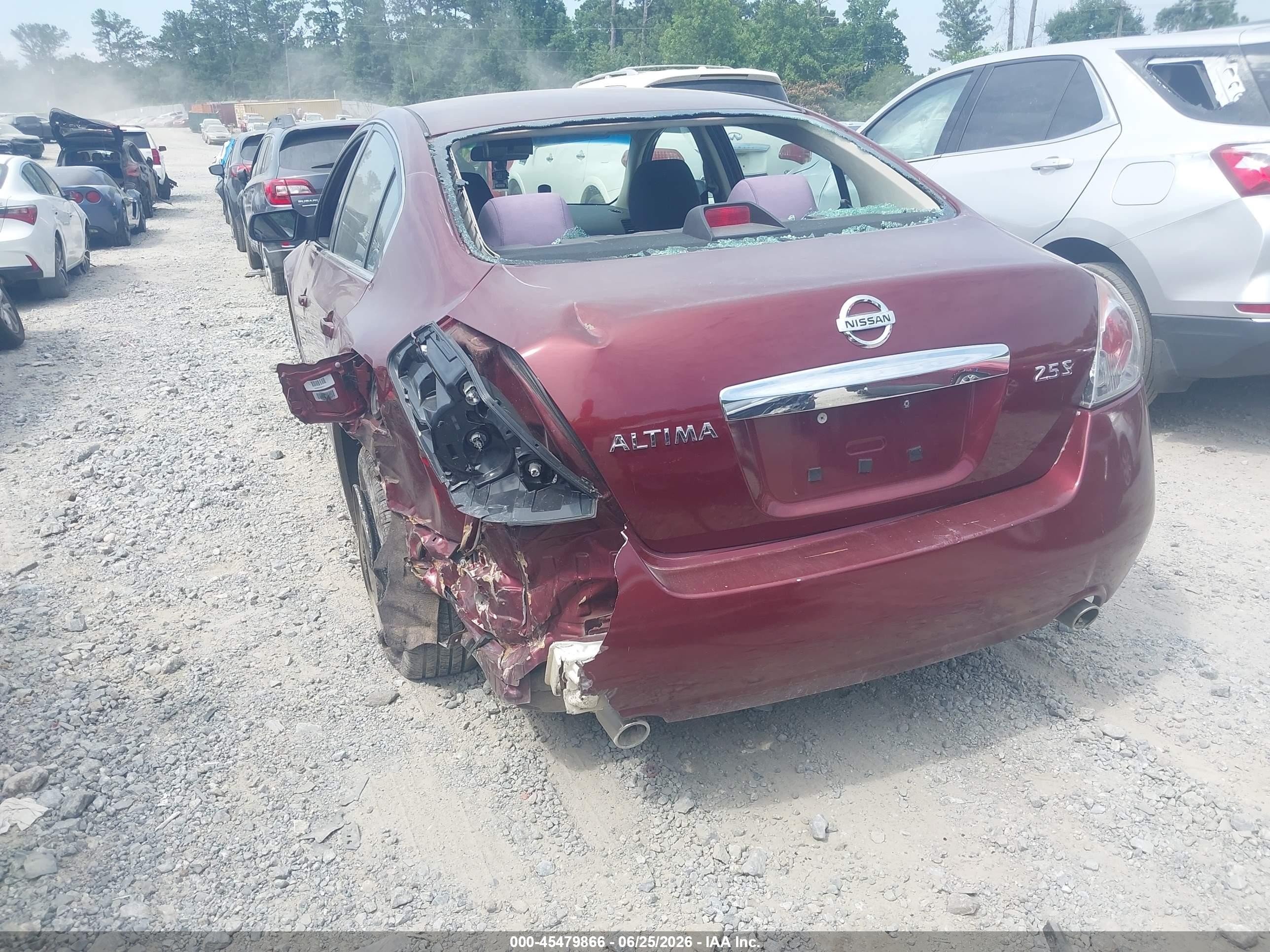 2012 Nissan Altima 2.5 S Темно-бордовый vin: 1N4AL2AP6CN536693