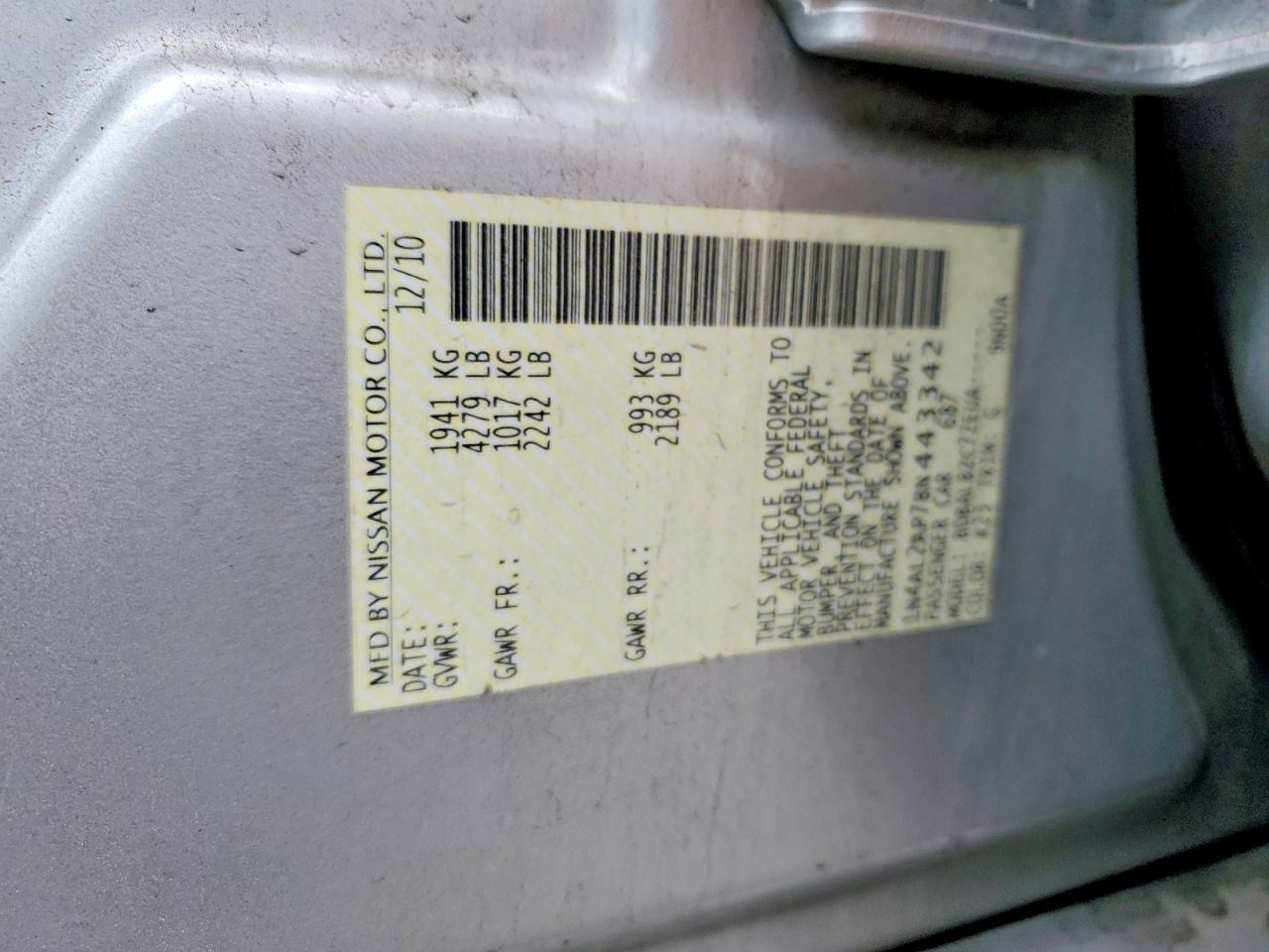 2011 Nissan Altima 2.5 Silver vin: 1N4AL2AP7BN443342