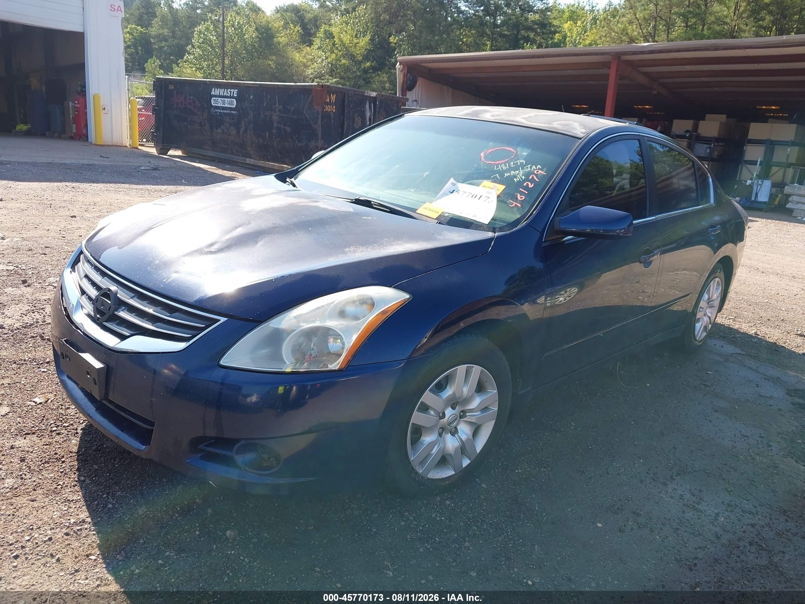 2011 Nissan Altima 2.5 S Blue vin: 1N4AL2AP7BN481279
