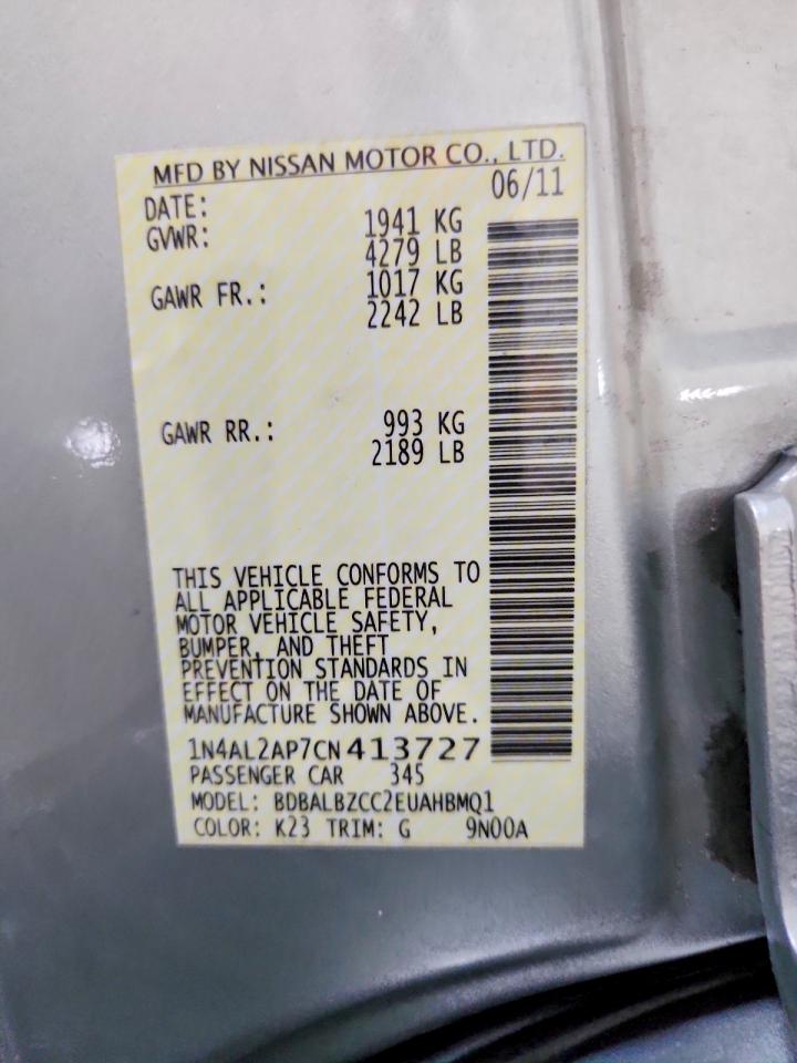 2012 Nissan Altima 2.5 Silver vin: 1N4AL2AP7CN413727