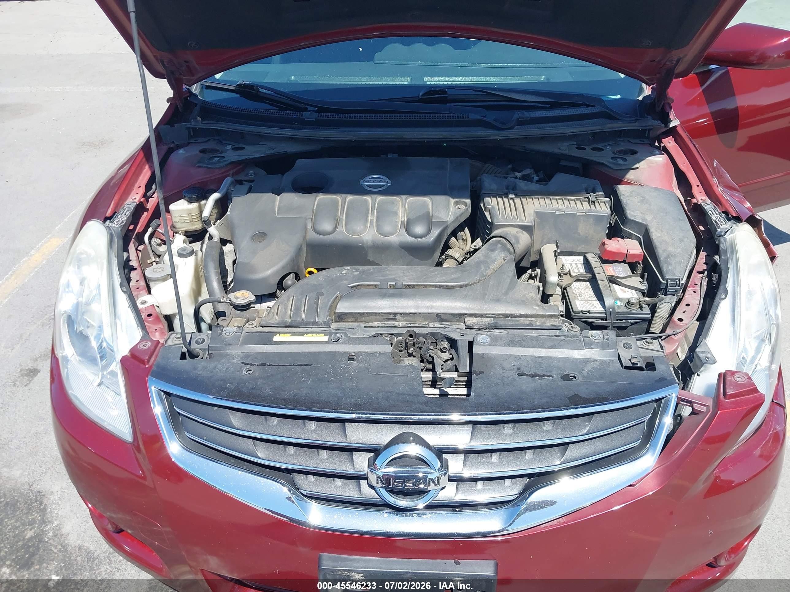 2012 Nissan Altima 2.5 S Maroon vin: 1N4AL2AP7CN482143