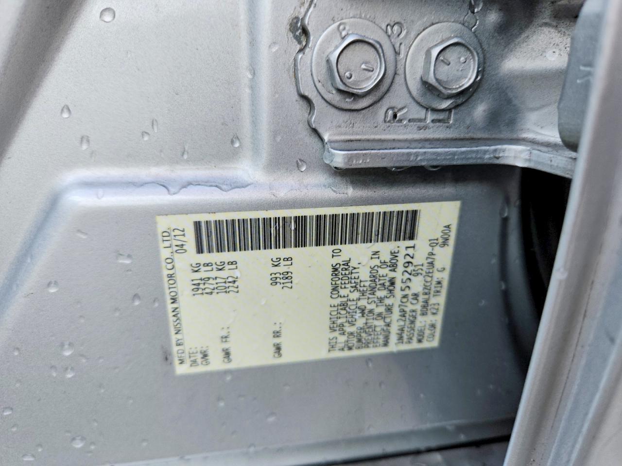 2012 Nissan Altima 2.5 Silver vin: 1N4AL2AP7CN552921
