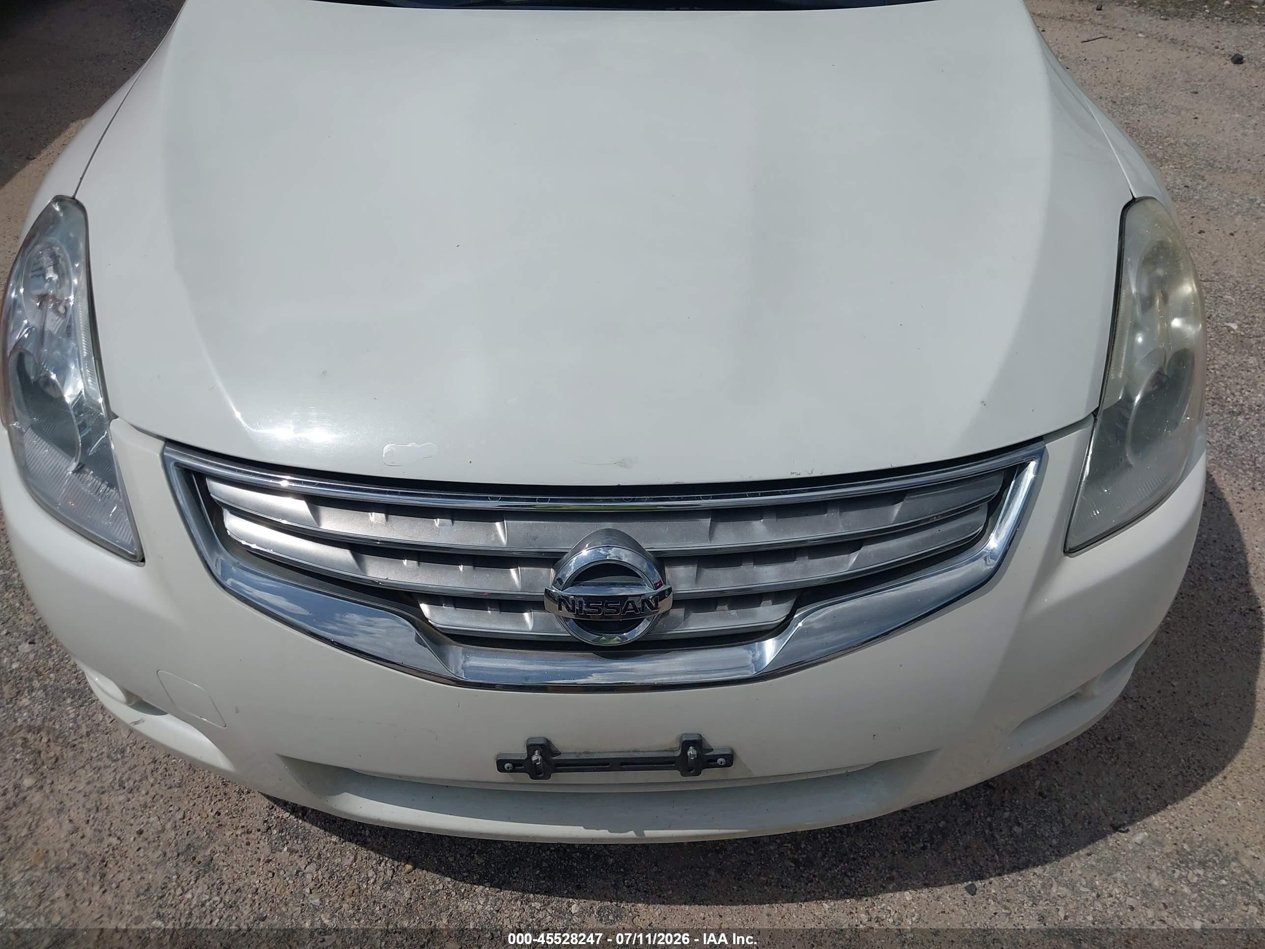 2012 Nissan Altima 2.5 S White vin: 1N4AL2AP7CN569024