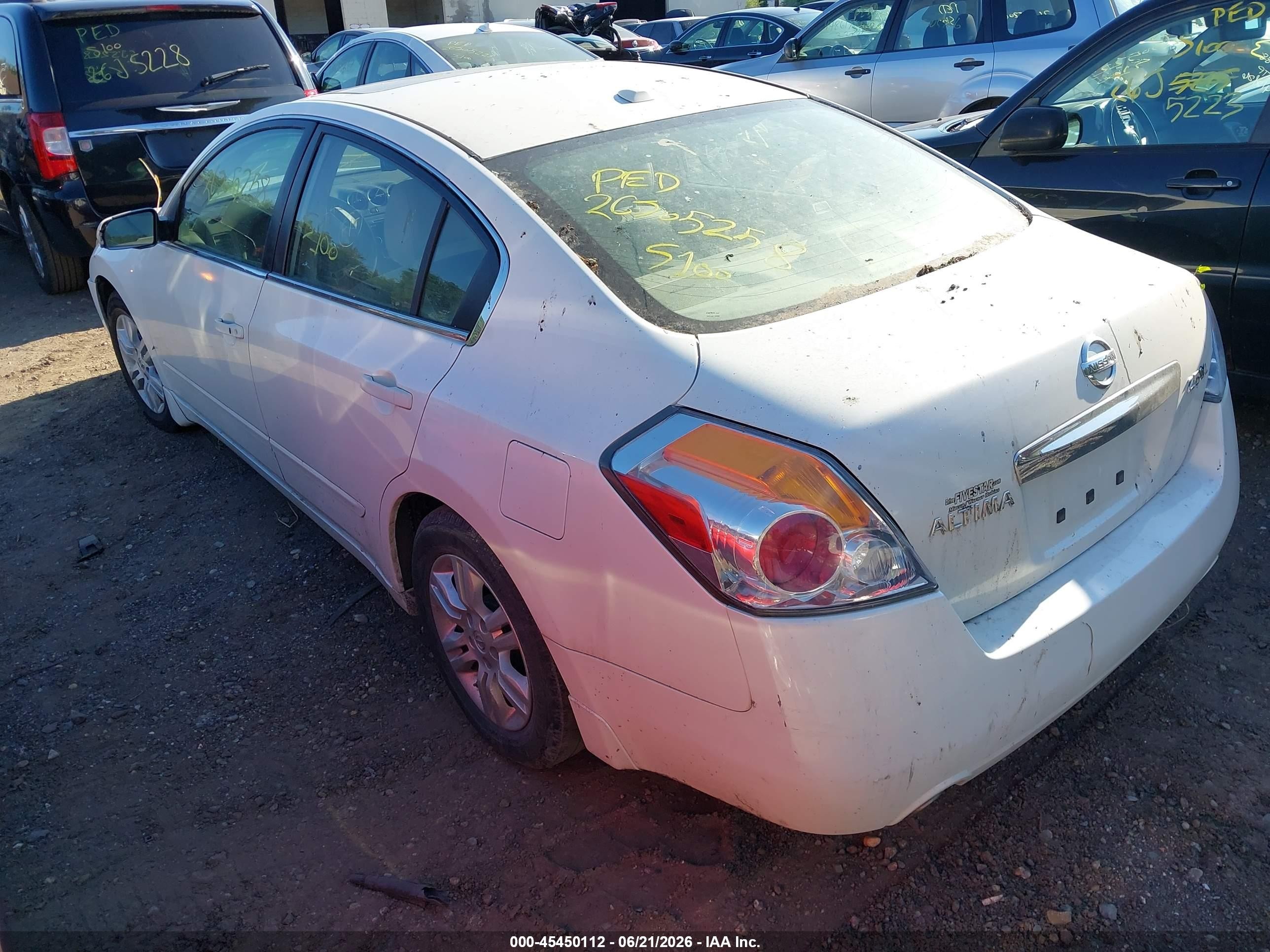 2010 Nissan Altima 2.5 S White vin: 1N4AL2AP8AN498817