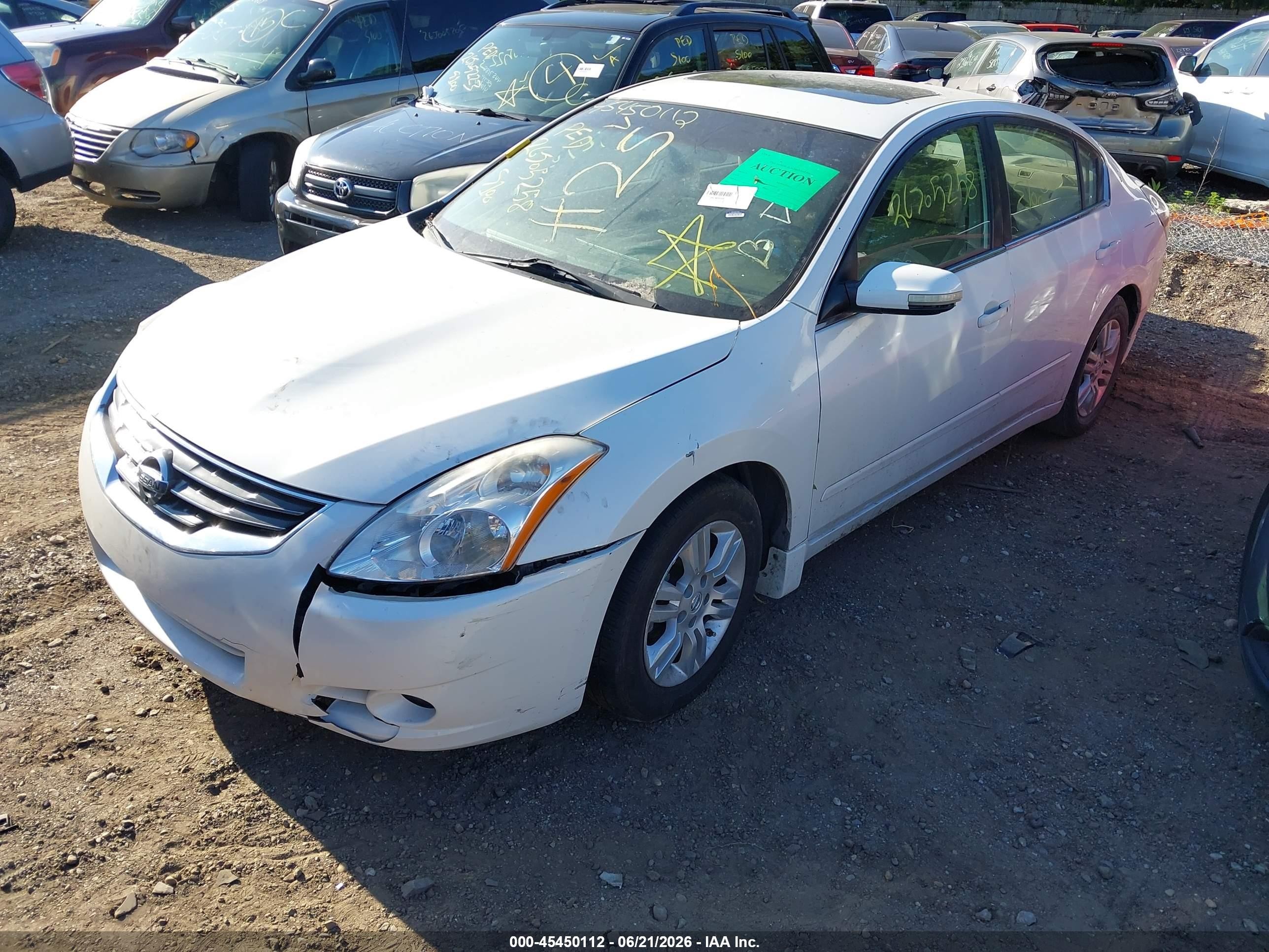 2010 Nissan Altima 2.5 S White vin: 1N4AL2AP8AN498817