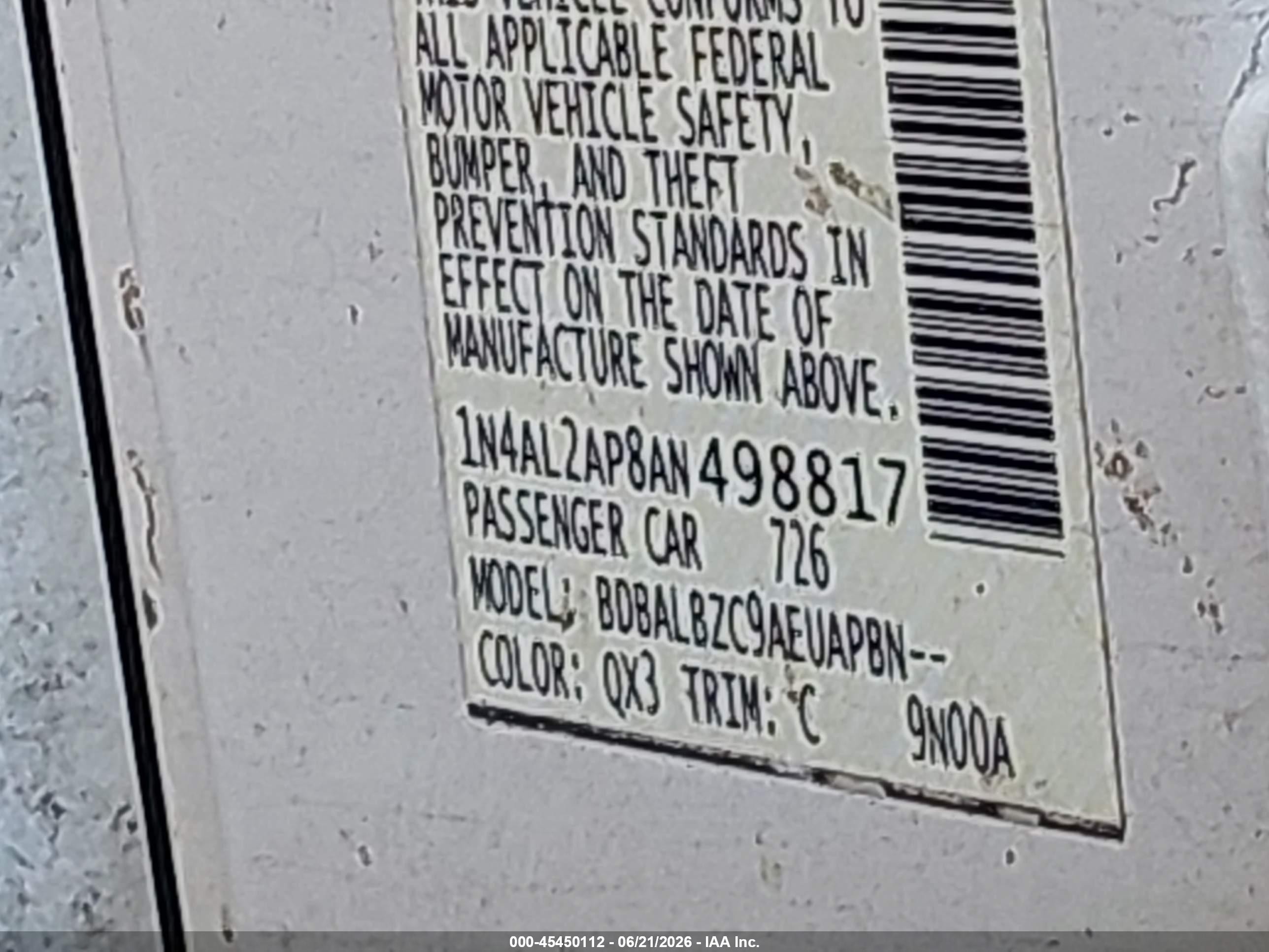 2010 Nissan Altima 2.5 S White vin: 1N4AL2AP8AN498817