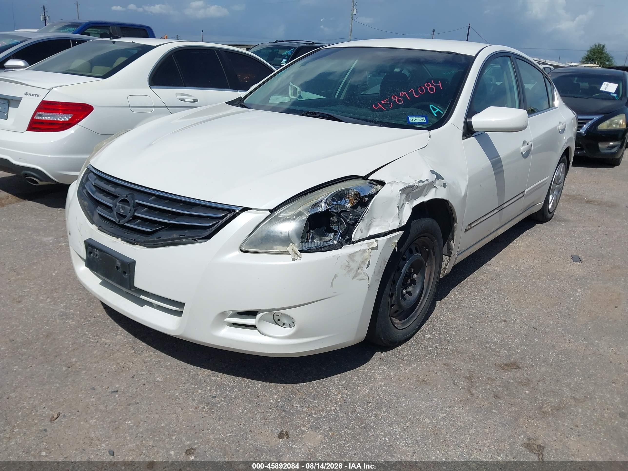 2012 Nissan Altima 2.5 S White vin: 1N4AL2AP8CC189556