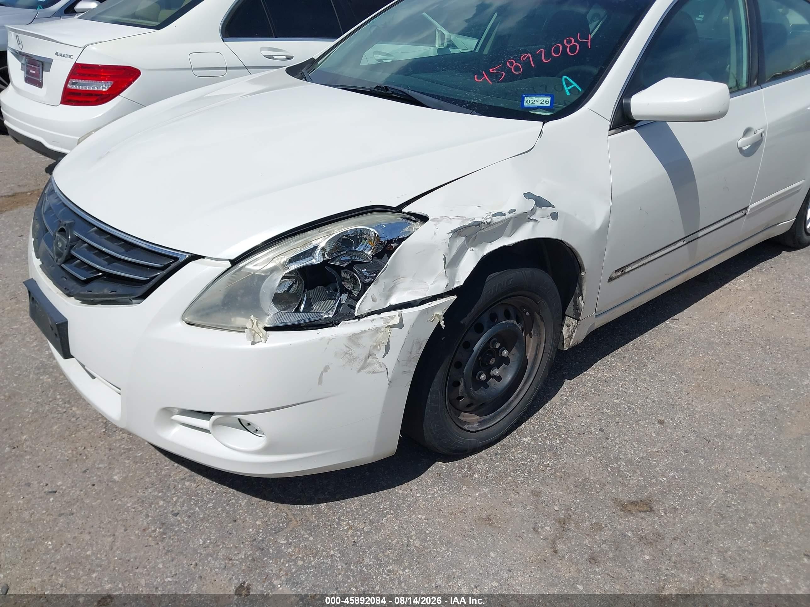 2012 Nissan Altima 2.5 S White vin: 1N4AL2AP8CC189556
