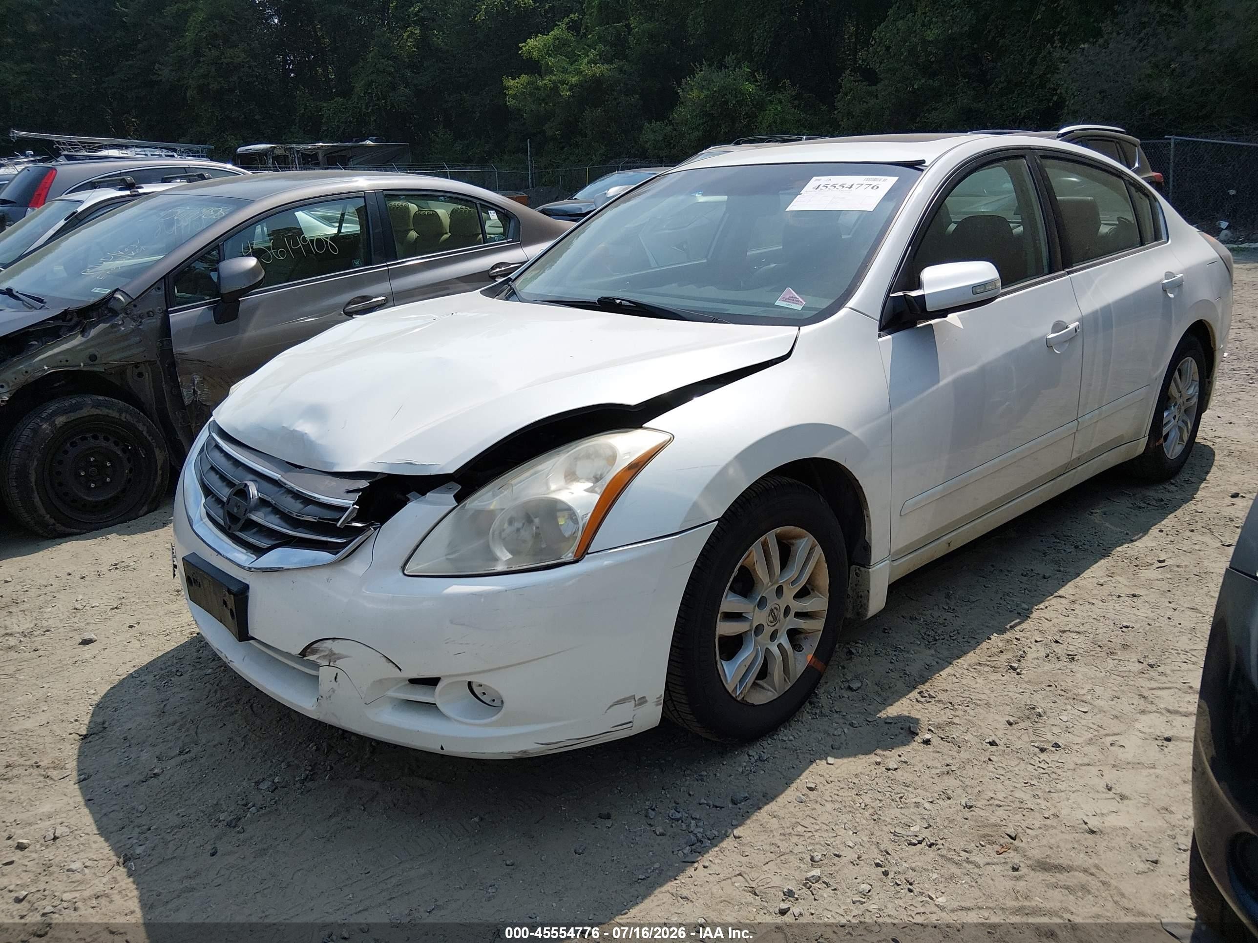 2012 Nissan Altima 2.5 S White vin: 1N4AL2AP8CN411940
