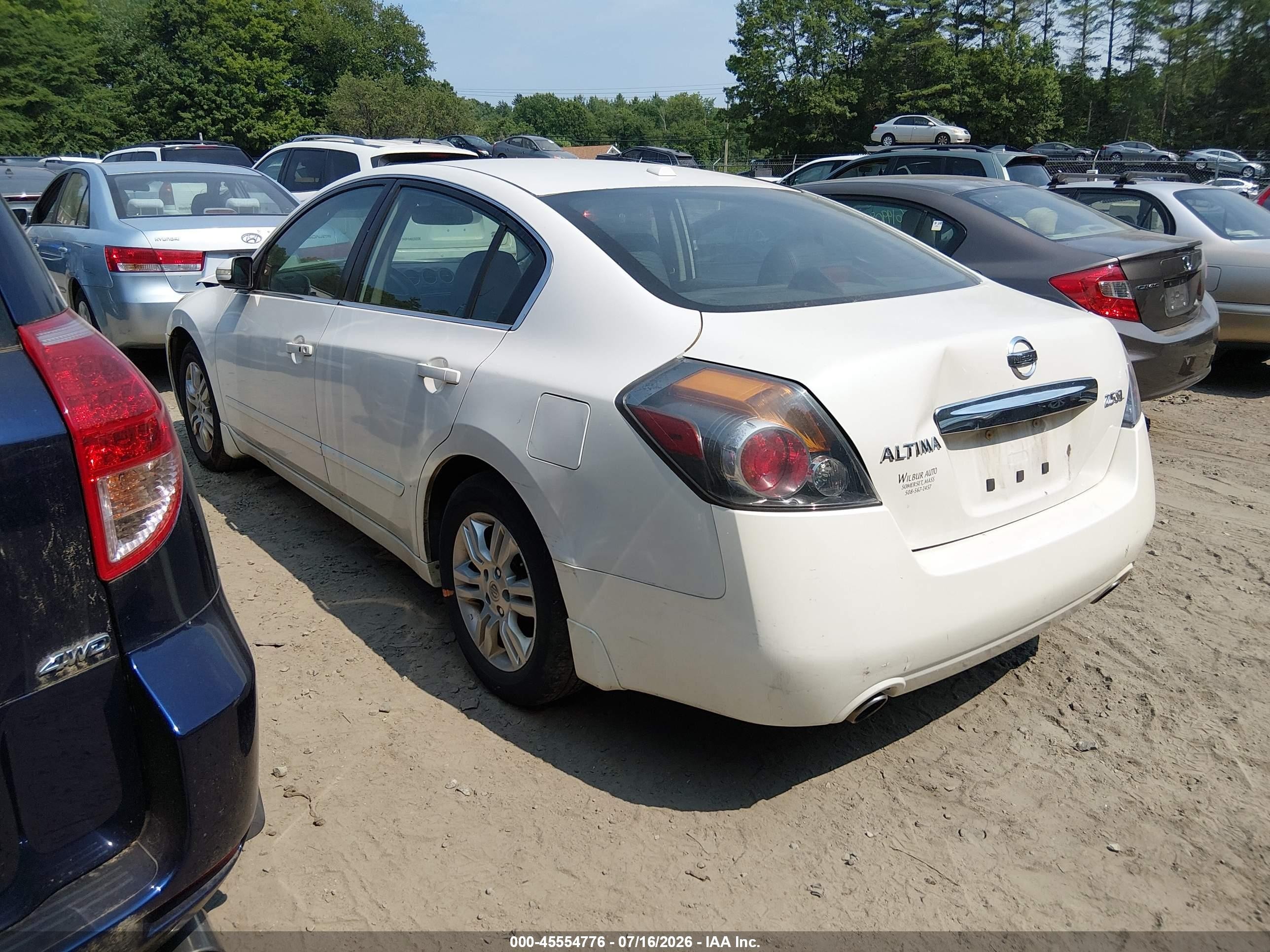 2012 Nissan Altima 2.5 S White vin: 1N4AL2AP8CN411940