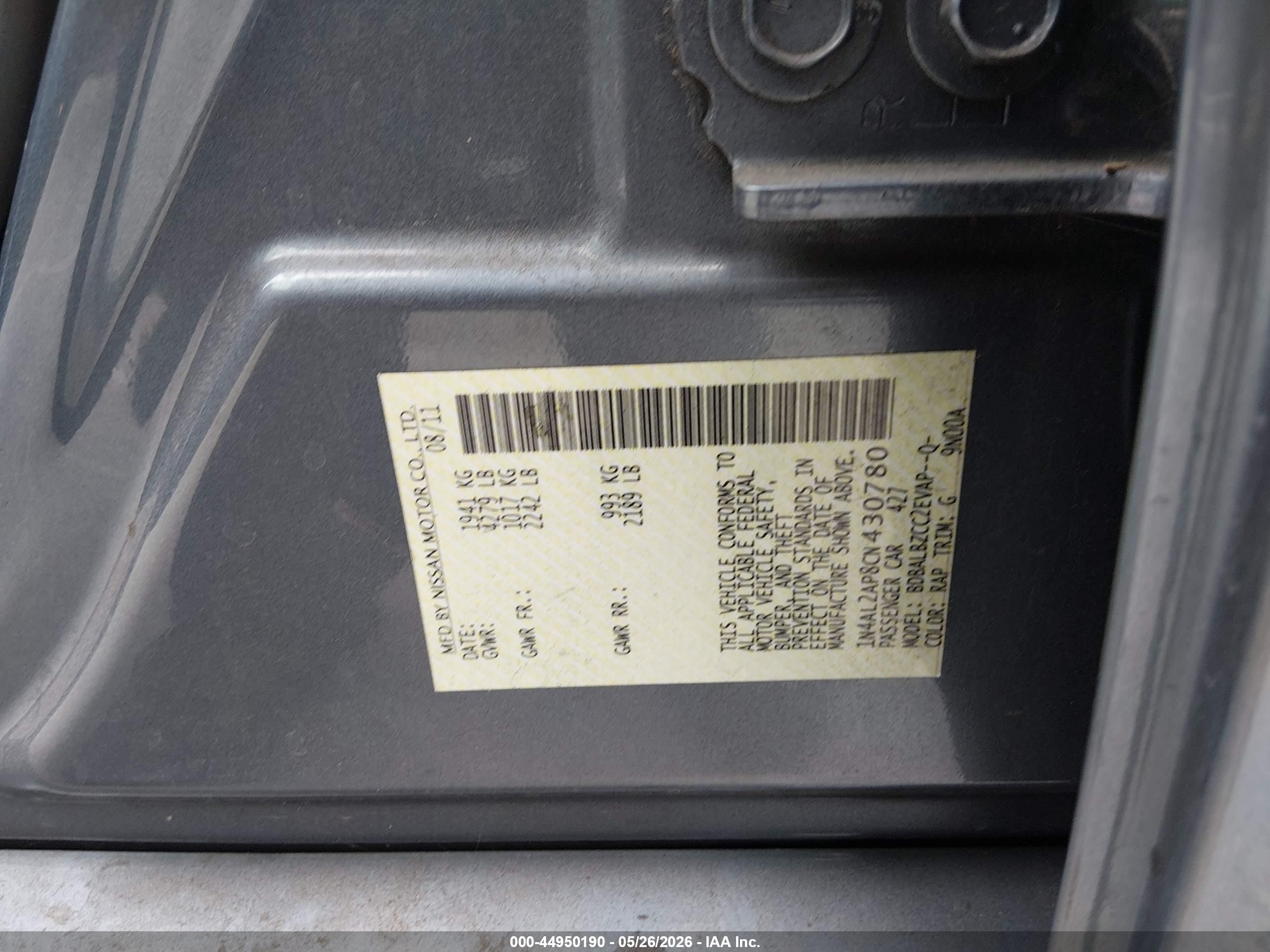 2012 Nissan Altima 2.5 S Light Blue vin: 1N4AL2AP8CN430780