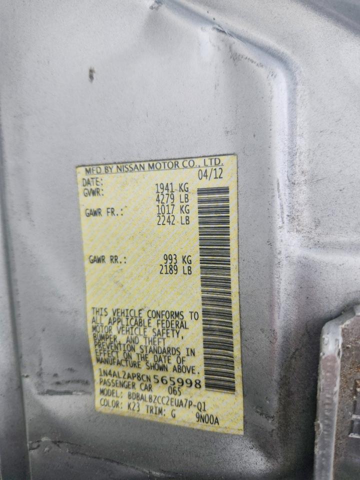 2012 Nissan Altima 2.5 Gray vin: 1N4AL2AP8CN565998