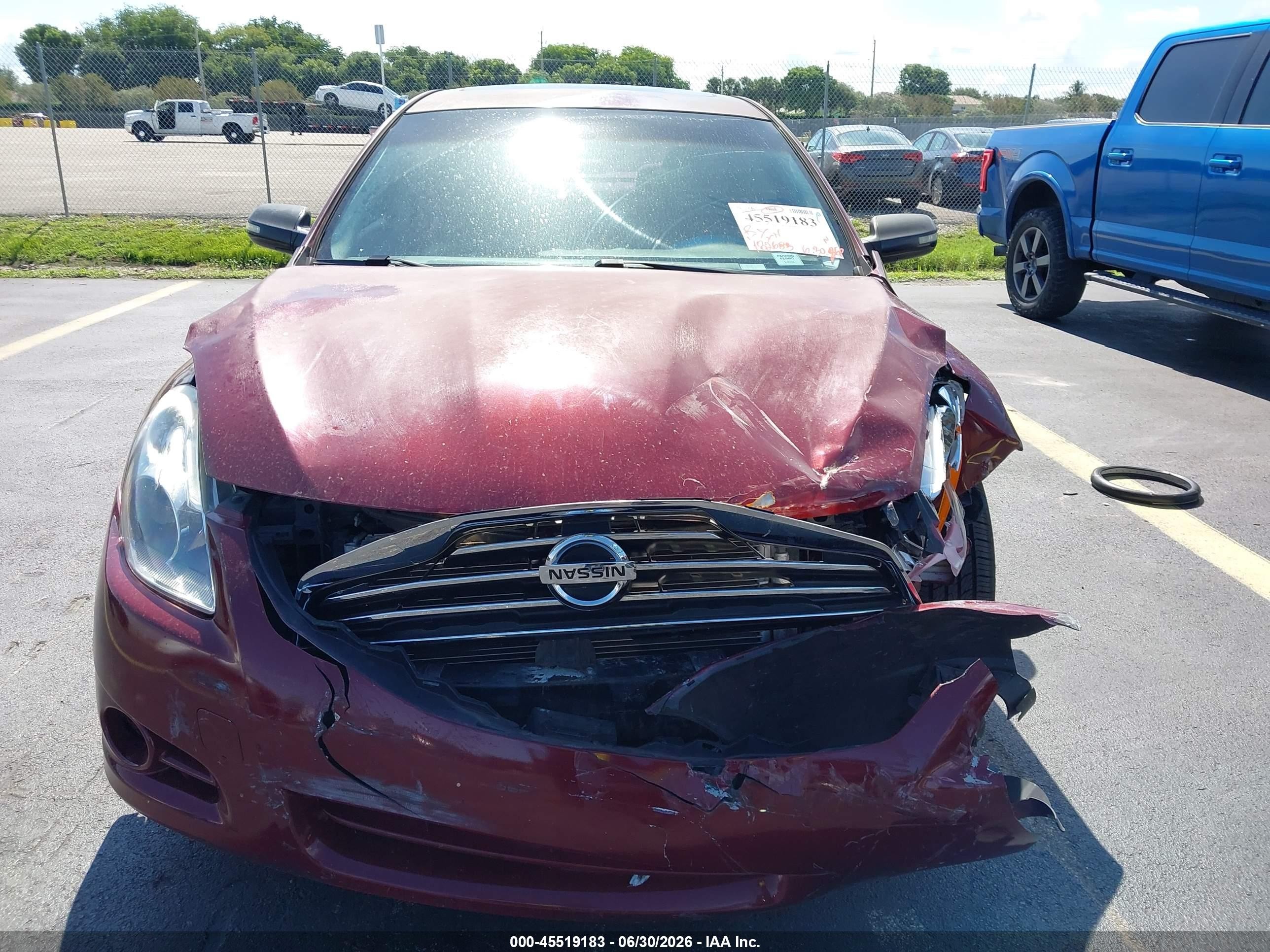 2010 Nissan Altima 2.5 S Maroon vin: 1N4AL2AP9AN423169