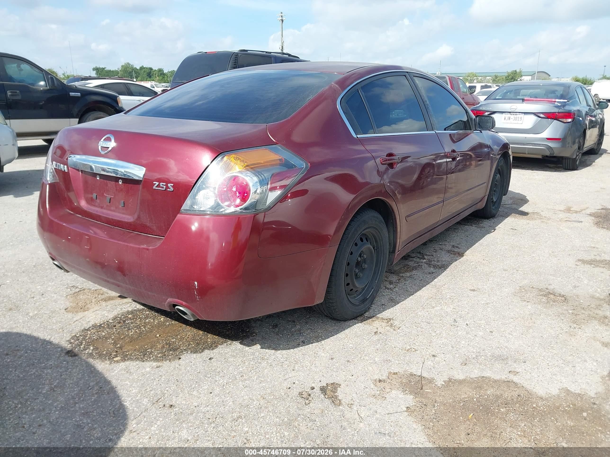 2010 Nissan Altima 2.5 S Темно-бордовый vin: 1N4AL2AP9AN432499