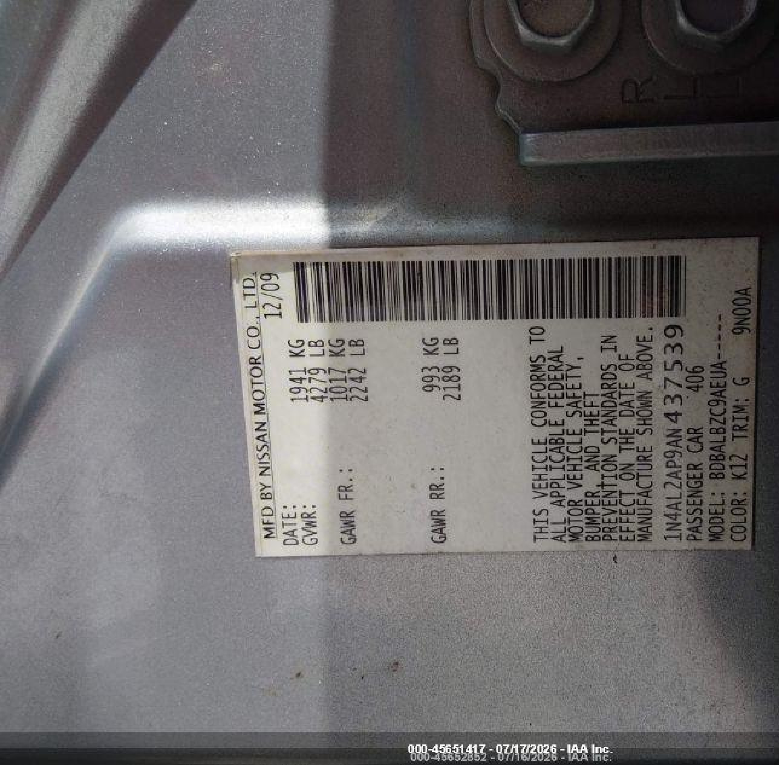2010 Nissan Altima 2.5 S Серебряный vin: 1N4AL2AP9AN437539