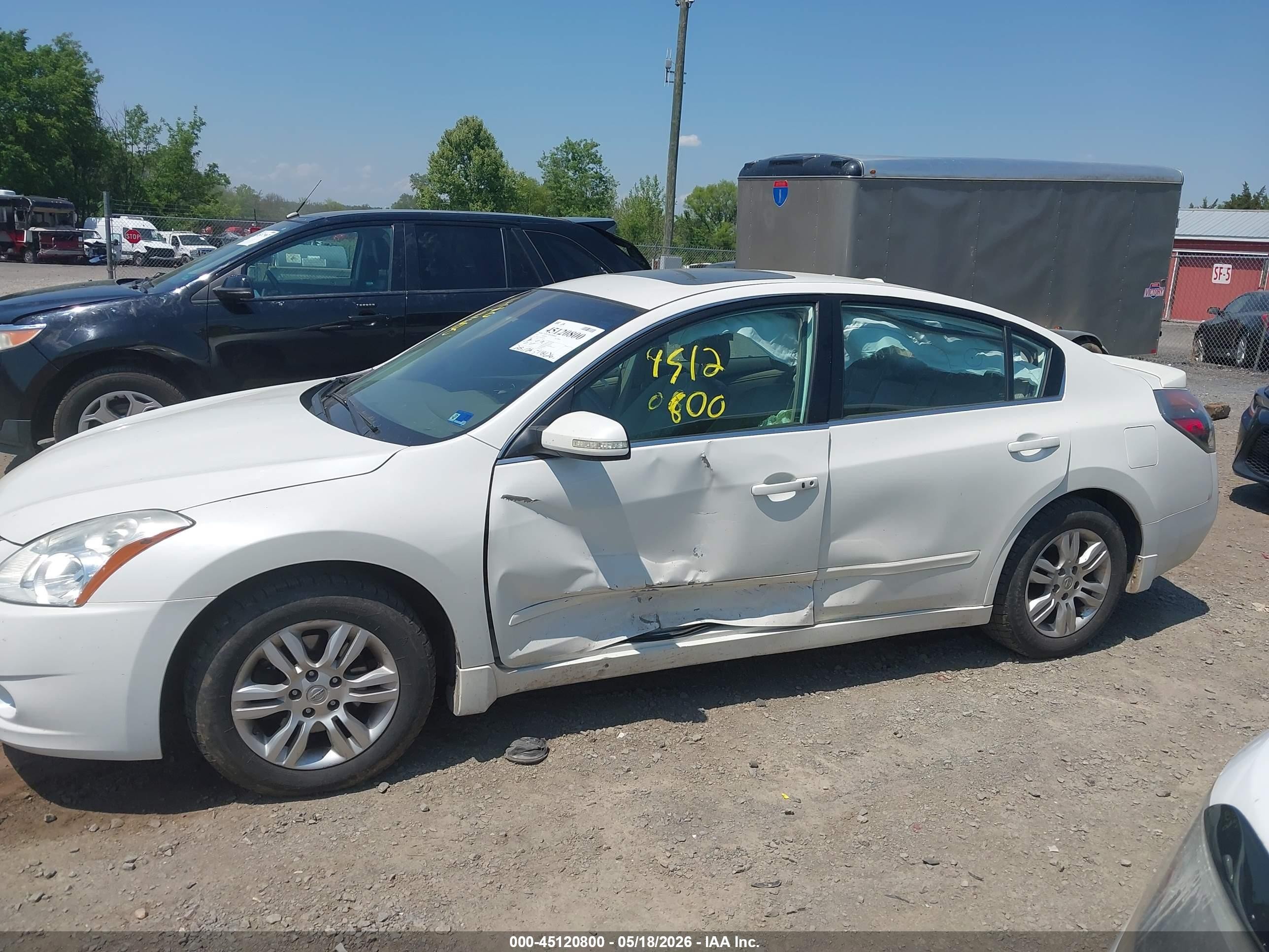 2010 Nissan Altima 2.5 S White vin: 1N4AL2AP9AN467740