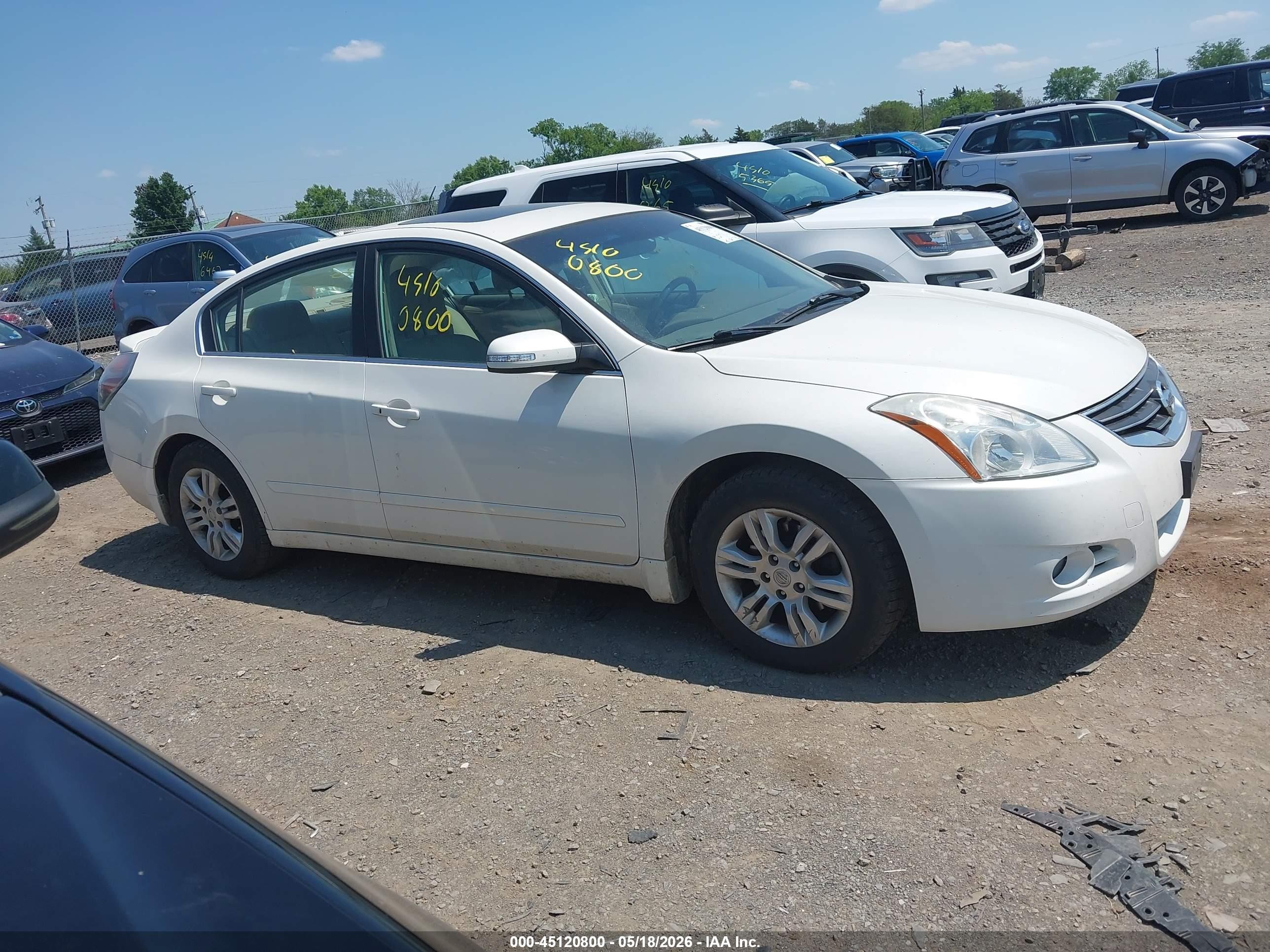 2010 Nissan Altima 2.5 S White vin: 1N4AL2AP9AN467740