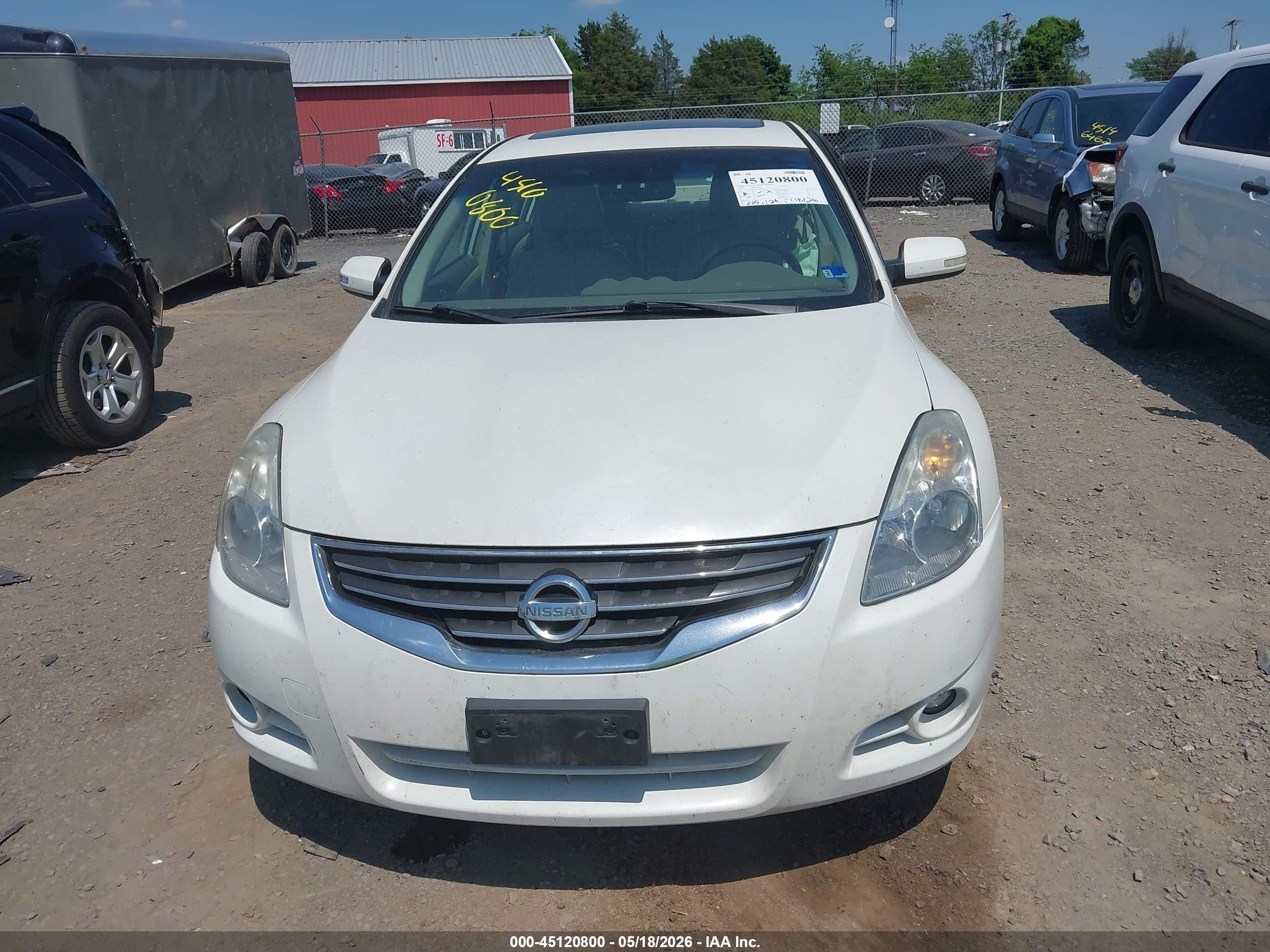 2010 Nissan Altima 2.5 S White vin: 1N4AL2AP9AN467740