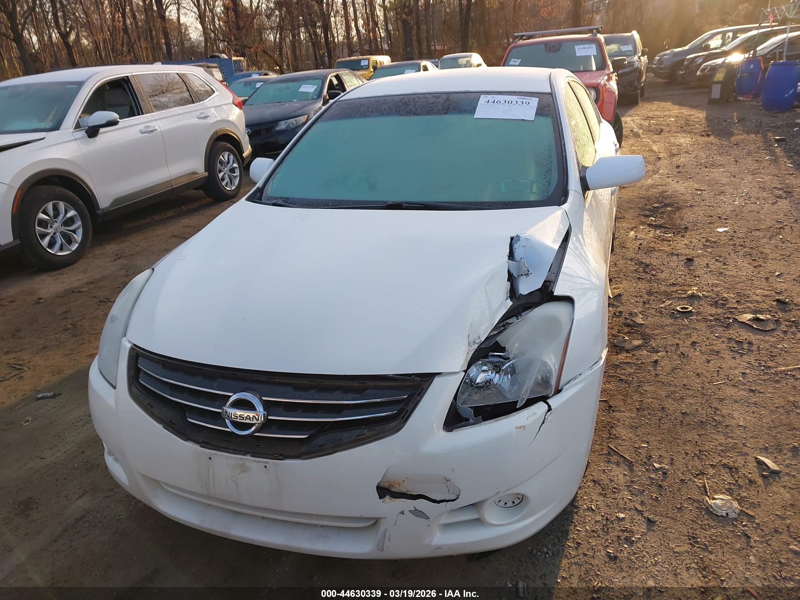 2010 Nissan Altima 2.5 S White vin: 1N4AL2AP9AN504981