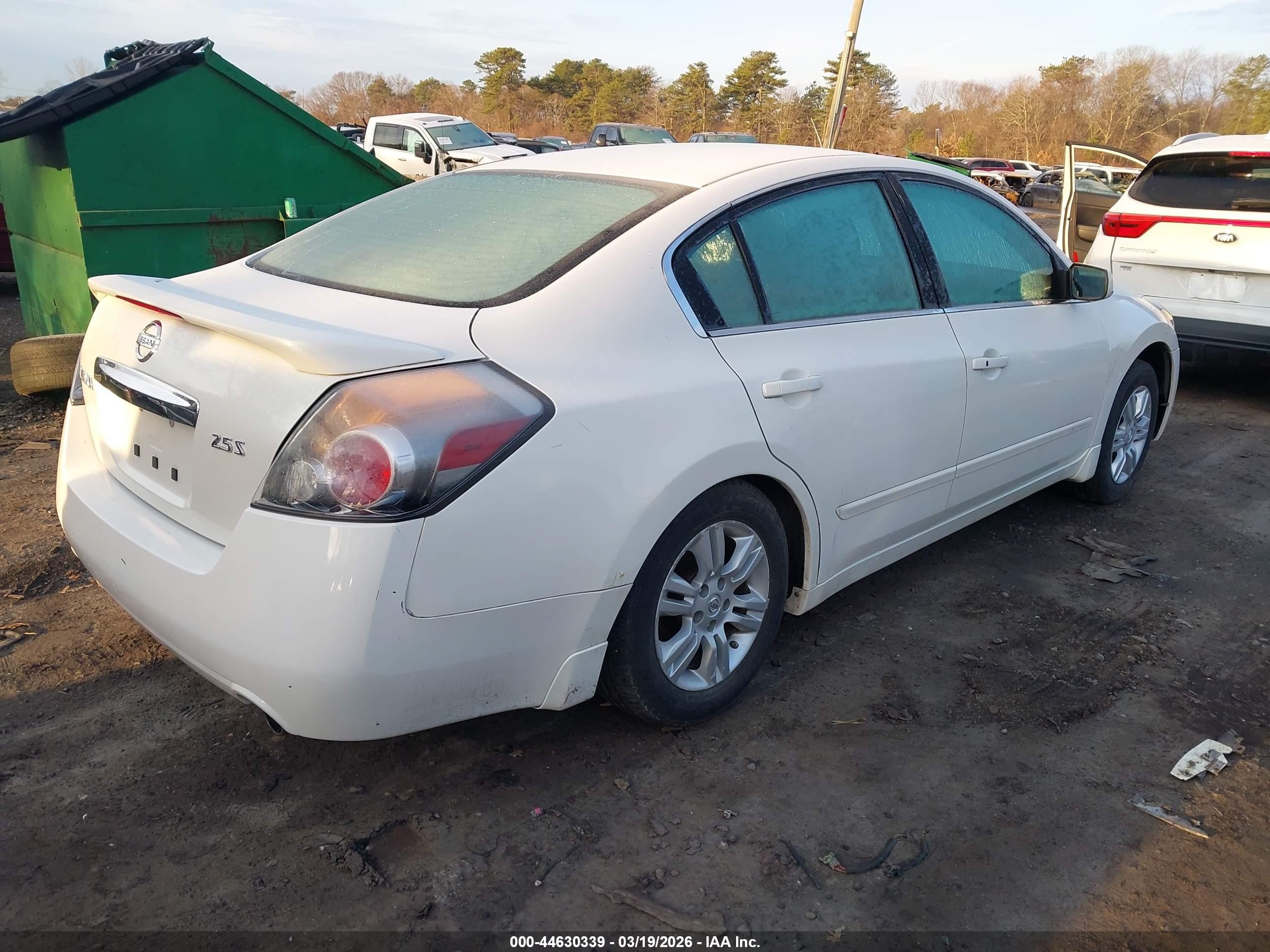 2010 Nissan Altima 2.5 S White vin: 1N4AL2AP9AN504981