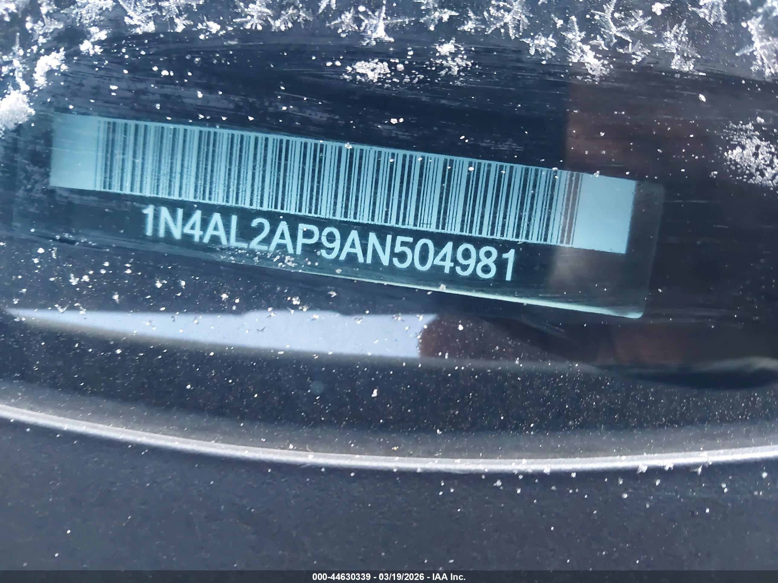 2010 Nissan Altima 2.5 S White vin: 1N4AL2AP9AN504981