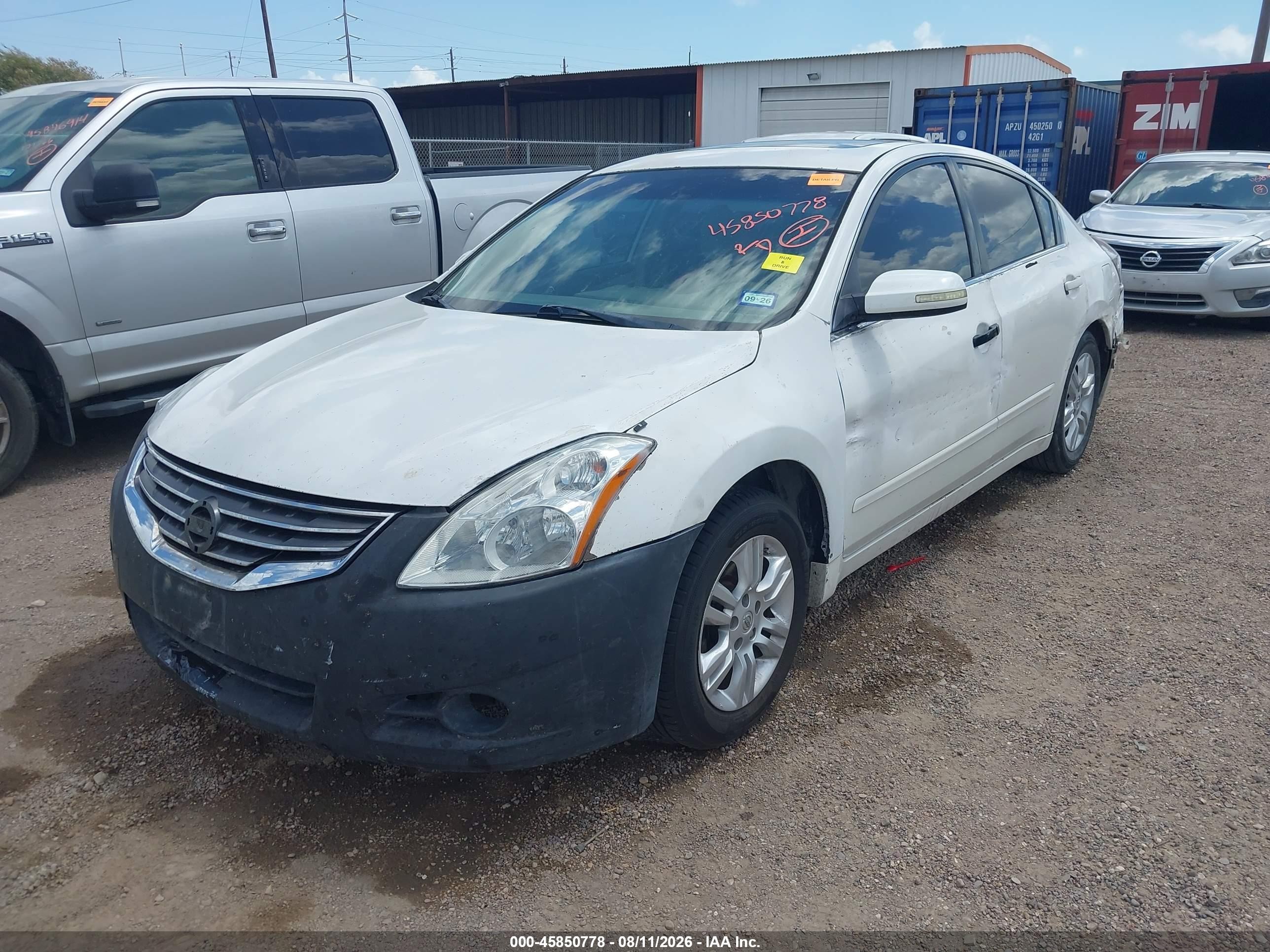 2010 Nissan Altima 2.5 S White vin: 1N4AL2AP9AN508657
