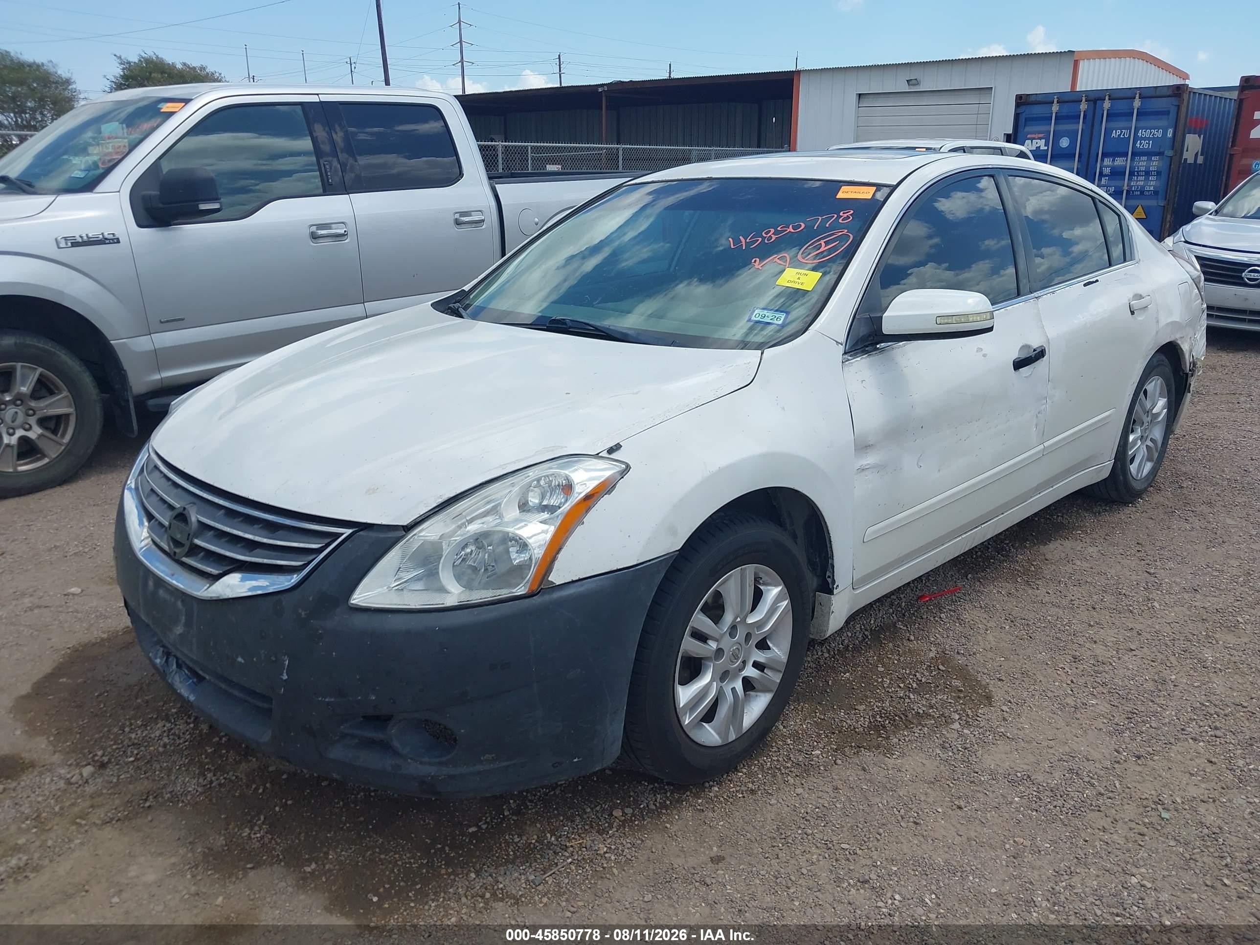 2010 Nissan Altima 2.5 S White vin: 1N4AL2AP9AN508657