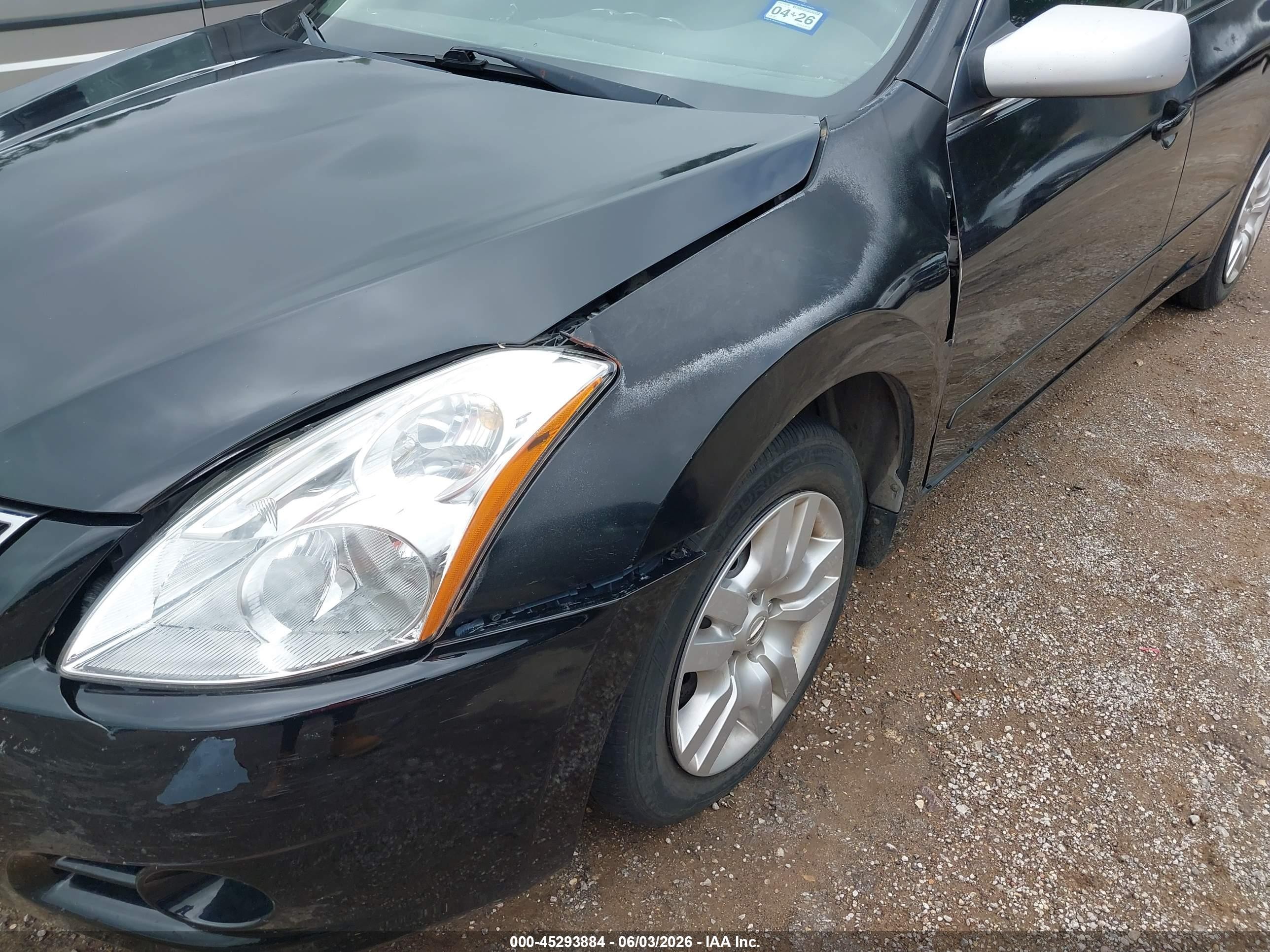 2010 Nissan Altima 2.5 S Black vin: 1N4AL2AP9AN534675