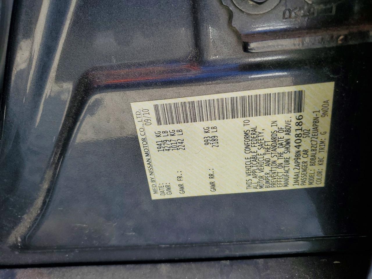 2011 Nissan Altima 2.5 Gray vin: 1N4AL2AP9BN408186