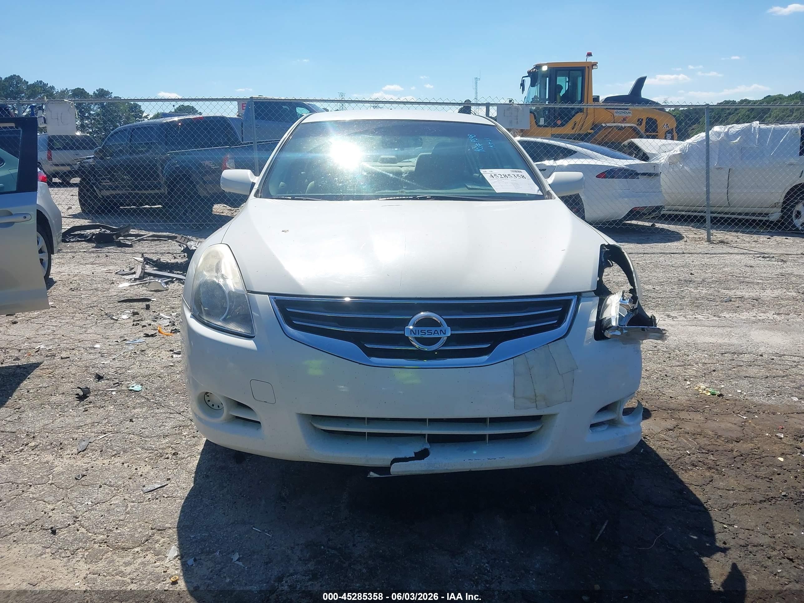 2012 Nissan Altima 2.5 S White vin: 1N4AL2AP9CC118348